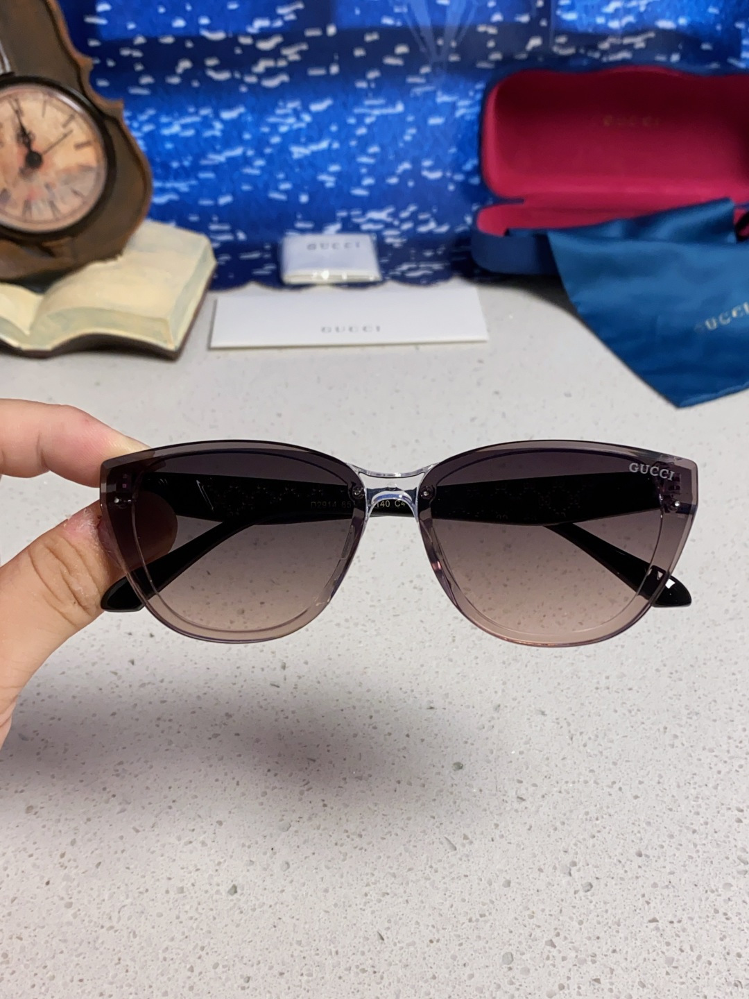 Gucci古奇 2025新款猫眼框太阳眼镜女士网红风遮阳墨镜男防紫外线 男女通用