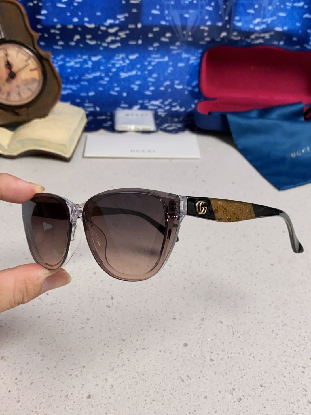 Gucci古奇 2025新款猫眼框太阳眼镜女士网红风遮阳墨镜男防紫外线 男女通用