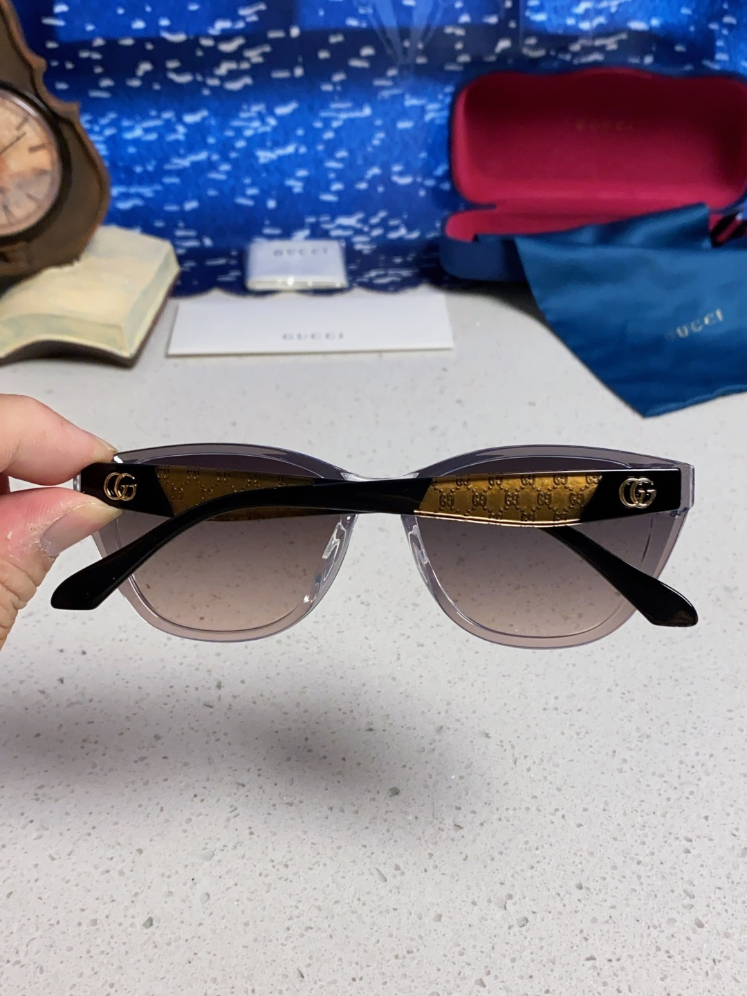 Gucci古奇 2025新款猫眼框太阳眼镜女士网红风遮阳墨镜男防紫外线 男女通用