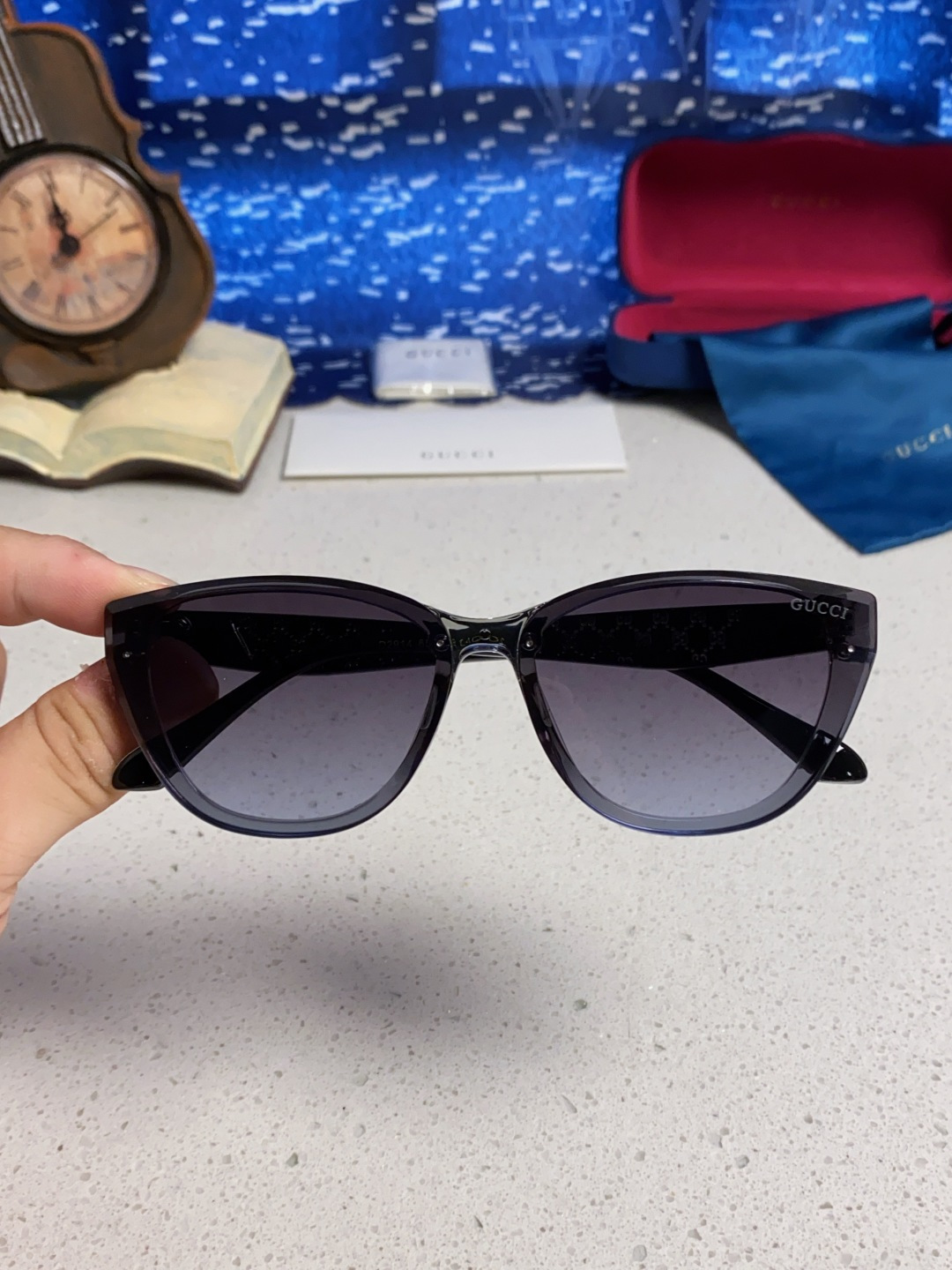 Gucci古奇 2025新款猫眼框太阳眼镜女士网红风遮阳墨镜男防紫外线 男女通用