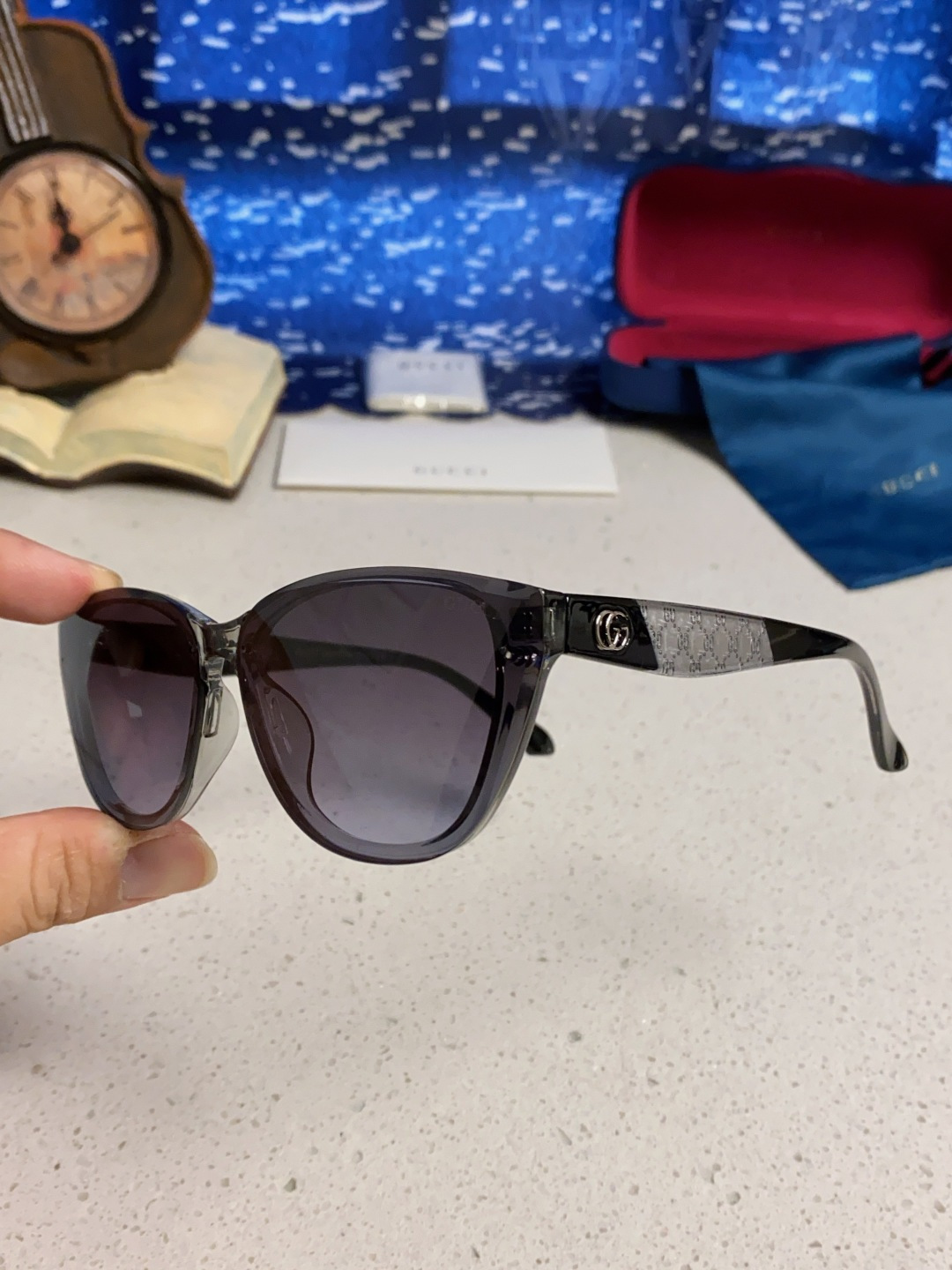 Gucci古奇 2025新款猫眼框太阳眼镜女士网红风遮阳墨镜男防紫外线 男女通用