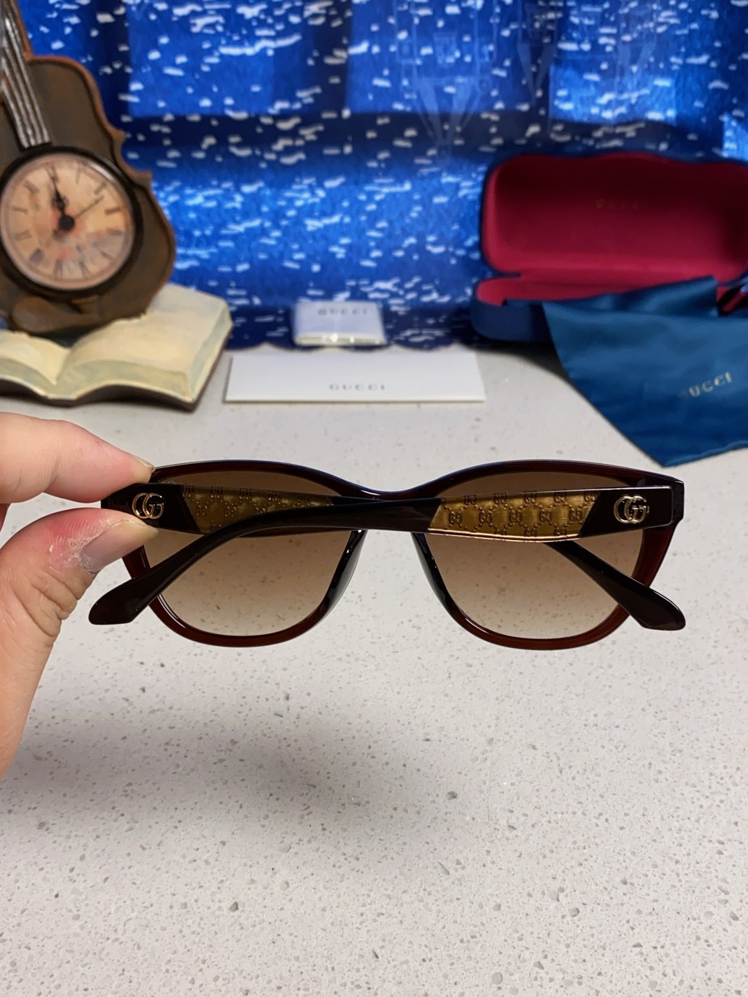 Gucci古奇 2025新款猫眼框太阳眼镜女士网红风遮阳墨镜男防紫外线 男女通用