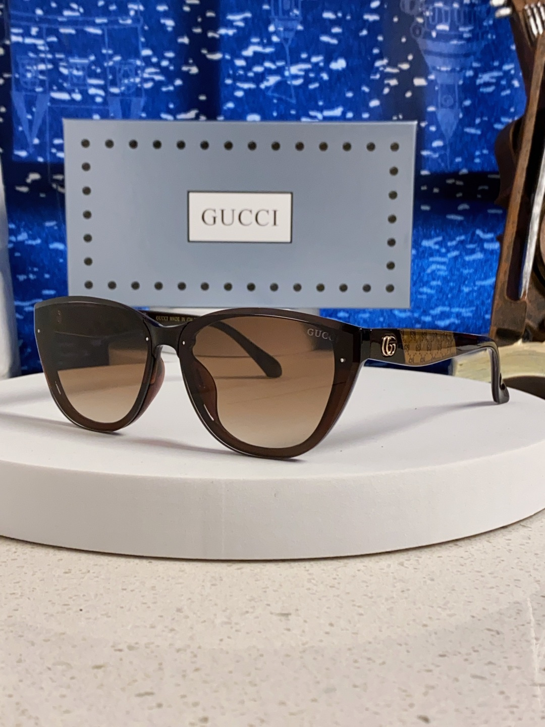 Gucci古奇 2025新款猫眼框太阳眼镜女士网红风遮阳墨镜男防紫外线 男女通用