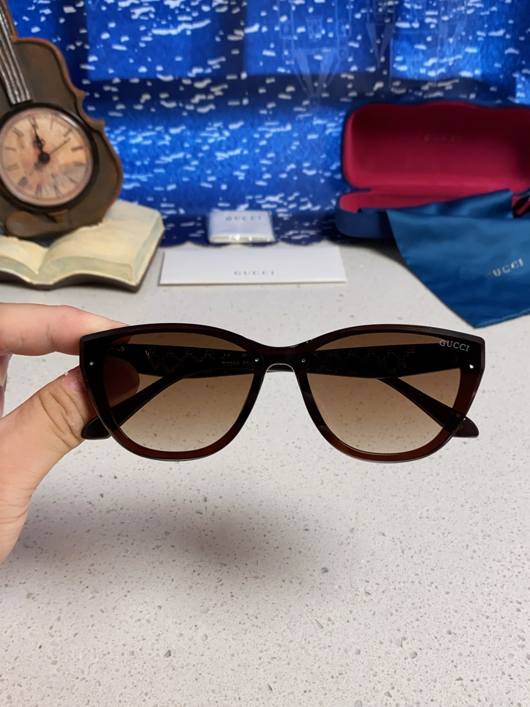 Gucci古奇 2025新款猫眼框太阳眼镜女士网红风遮阳墨镜男防紫外线 男女通用