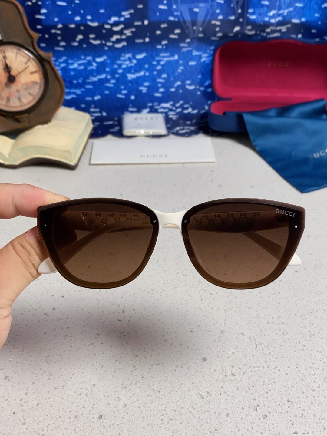 Gucci古奇 2025新款猫眼框太阳眼镜女士网红风遮阳墨镜男防紫外线 男女通用