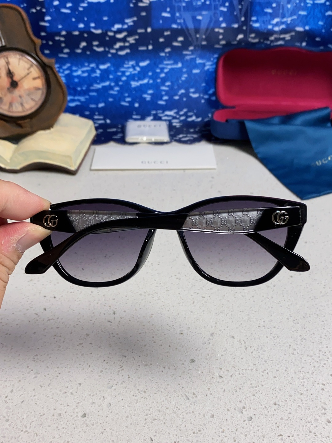 Gucci古奇 2025新款猫眼框太阳眼镜女士网红风遮阳墨镜男防紫外线 男女通用