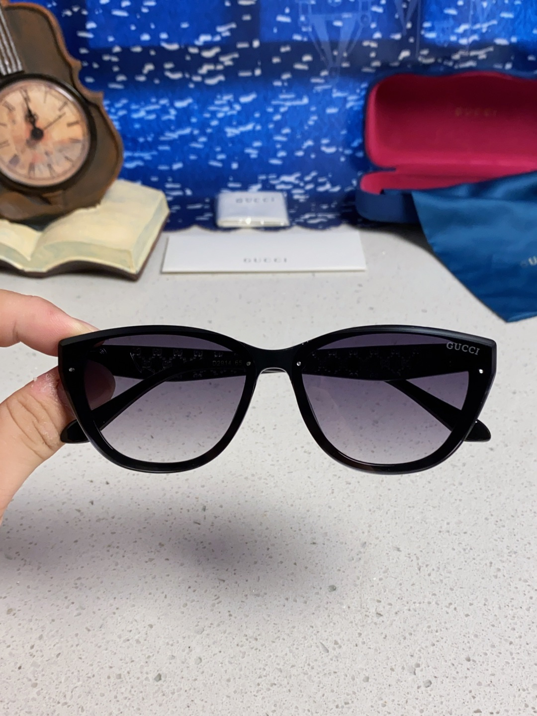 Gucci古奇 2025新款猫眼框太阳眼镜女士网红风遮阳墨镜男防紫外线 男女通用