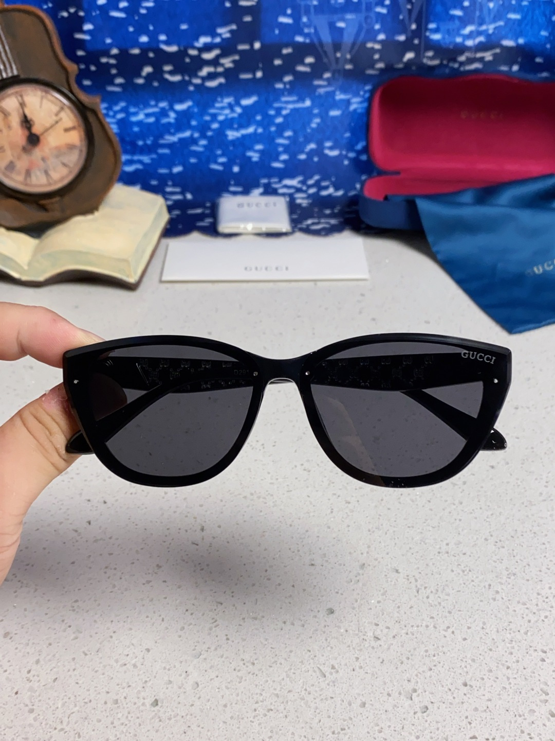 Gucci古奇 2025新款猫眼框太阳眼镜女士网红风遮阳墨镜男防紫外线 男女通用