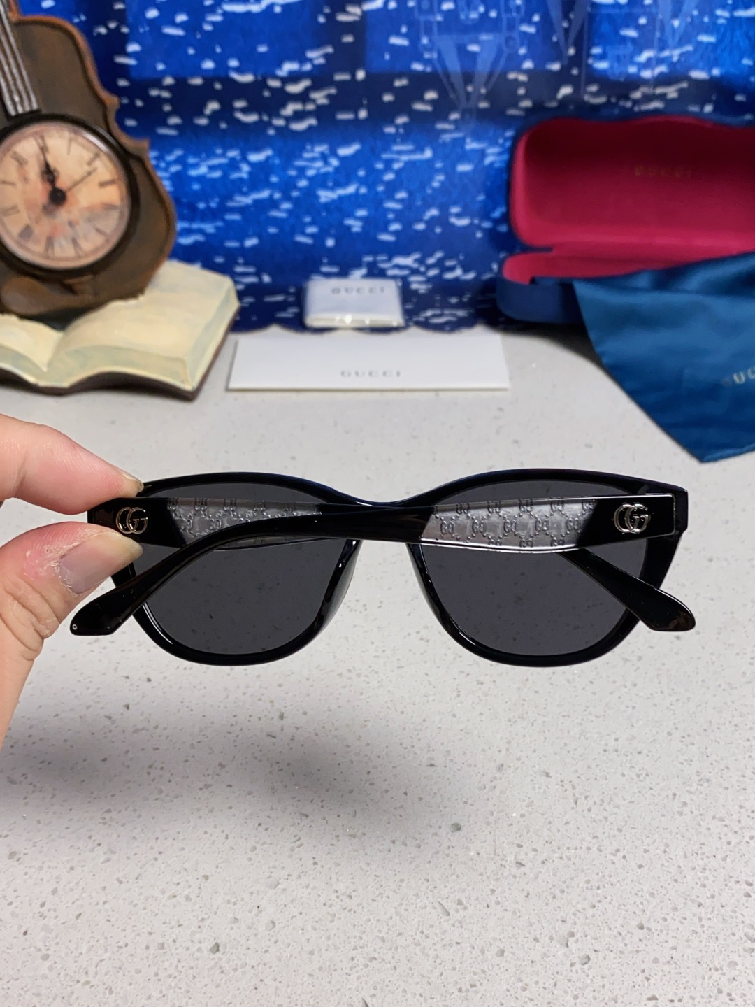 Gucci古奇 2025新款猫眼框太阳眼镜女士网红风遮阳墨镜男防紫外线 男女通用