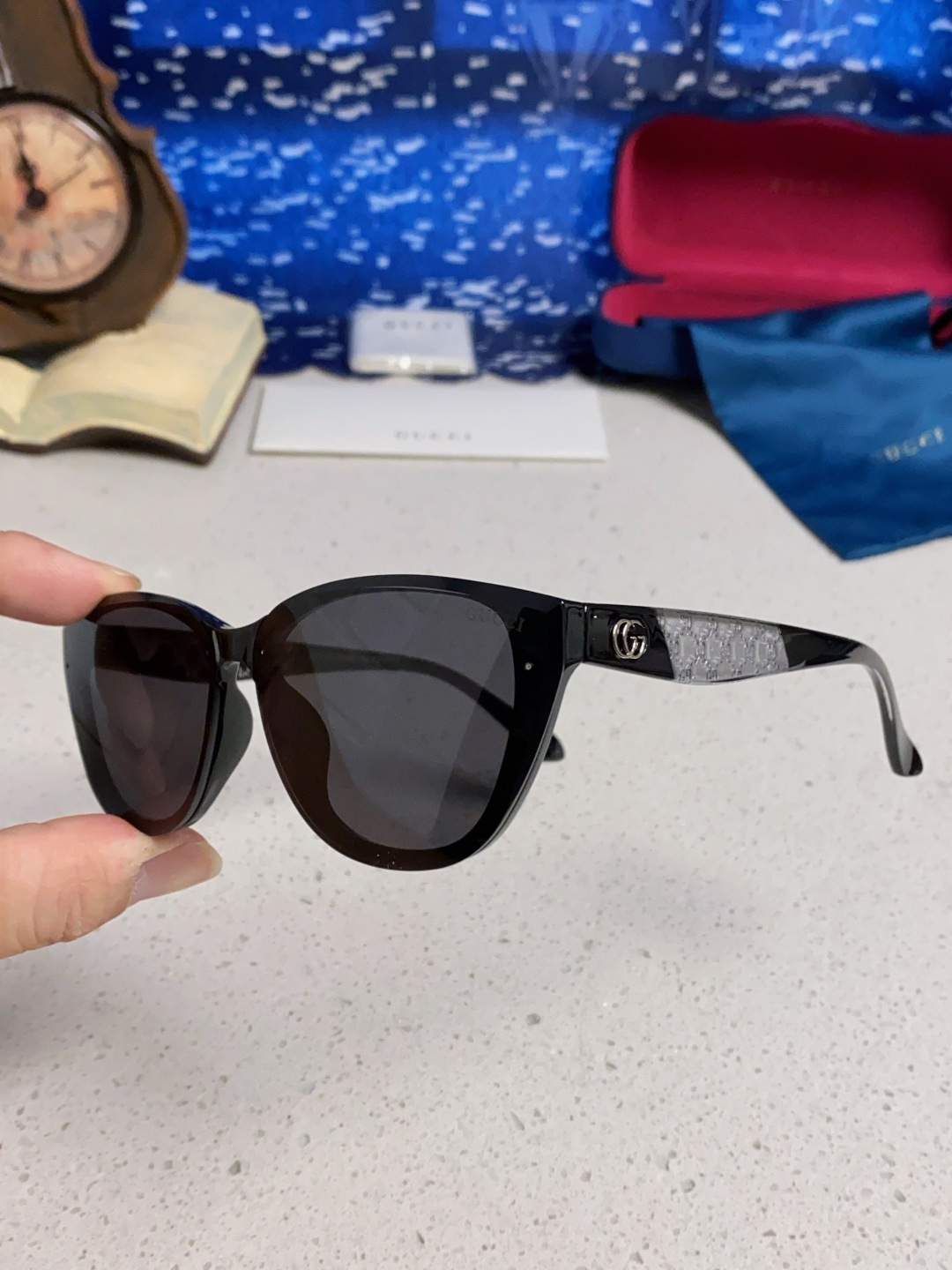 Gucci古奇 2025新款猫眼框太阳眼镜女士网红风遮阳墨镜男防紫外线 男女通用