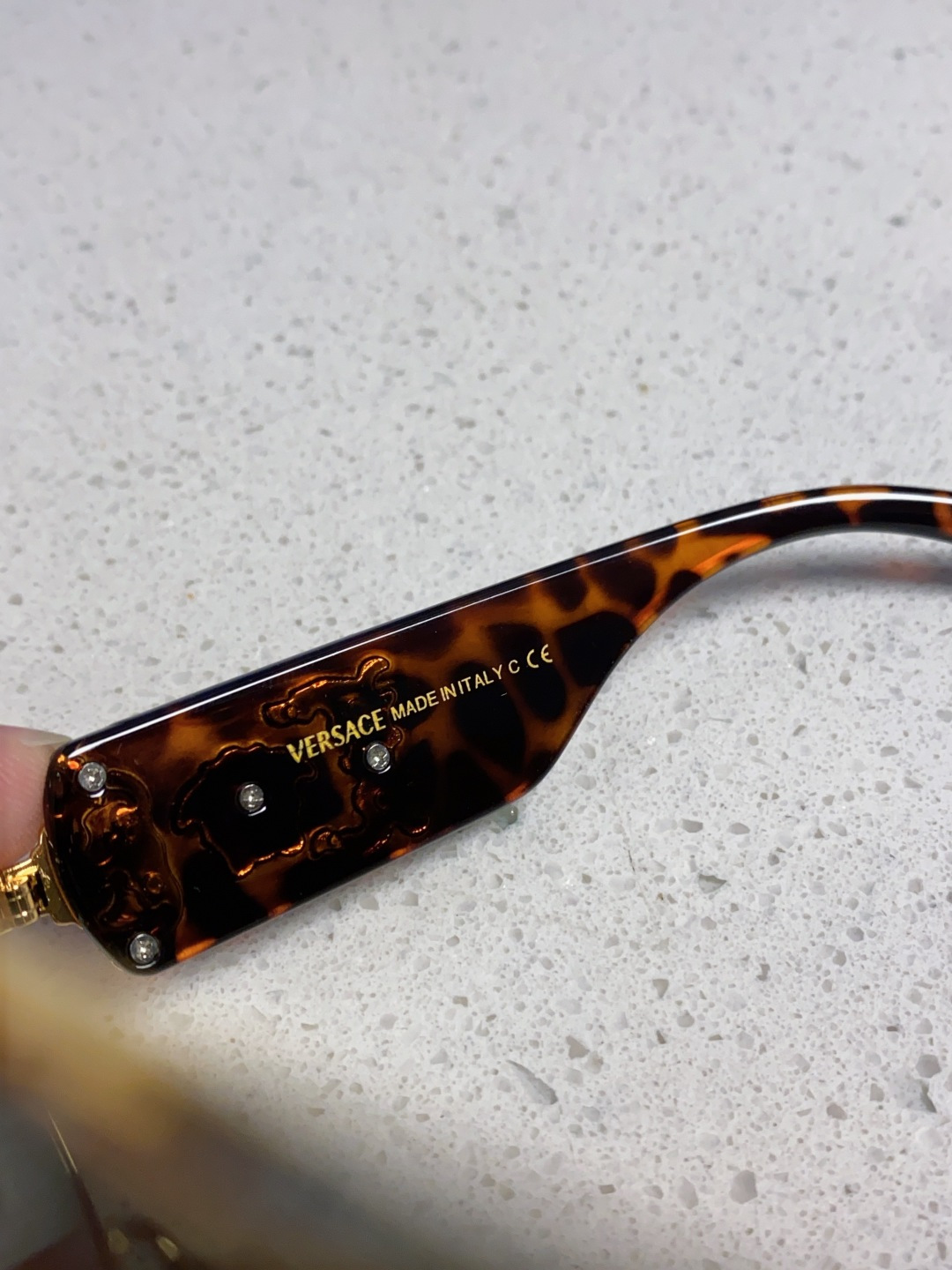 Versace范思哲 2025新款欧美风金属方形太阳眼镜女2207时尚可拆洗皮扣遮阳墨镜男防紫外线