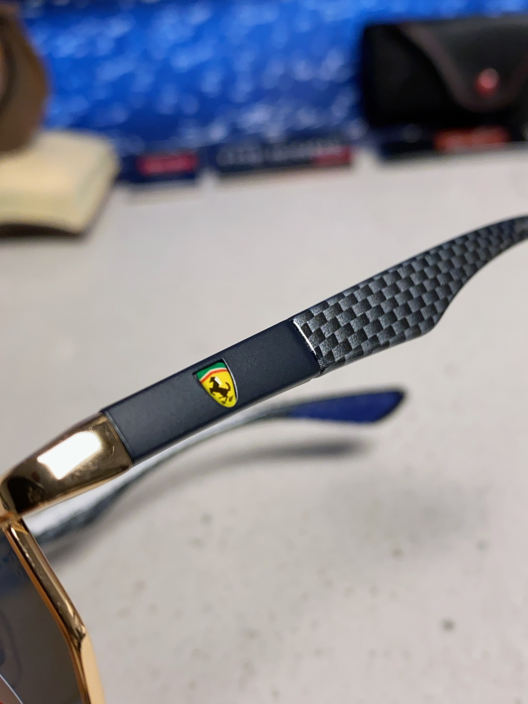 RayBan雷朋法拉利联名款 2025新款偏光欧美复古单梁太阳眼镜男女潮人朋克风多边形方形司机骑行开车墨