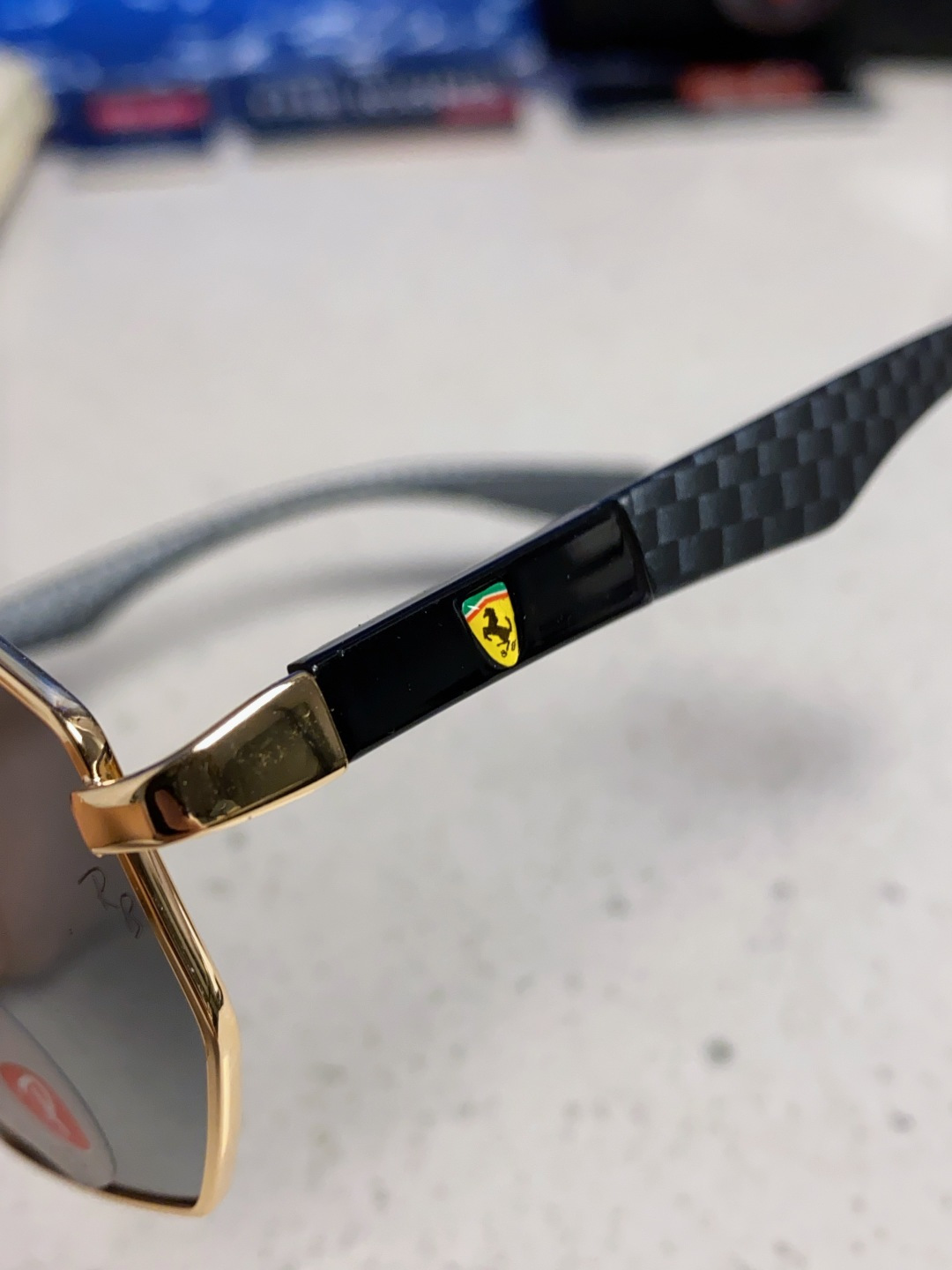 RayBan雷朋法拉利联名款 2025新款偏光欧美复古单梁太阳眼镜男女潮人朋克风多边形方形司机骑行开车墨