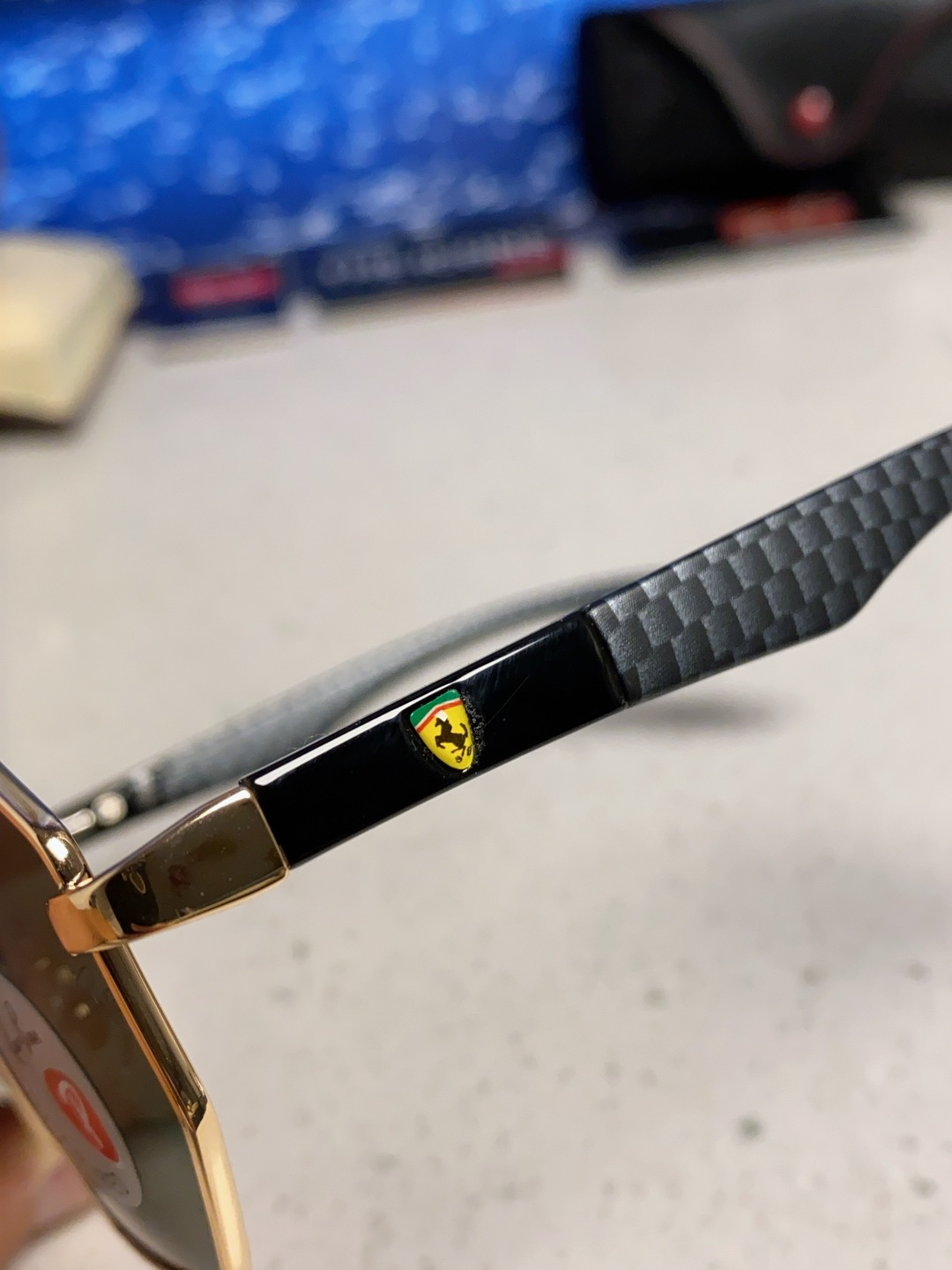 RayBan雷朋法拉利联名款 2025新款偏光欧美复古单梁太阳眼镜男女潮人朋克风多边形方形司机骑行开车墨