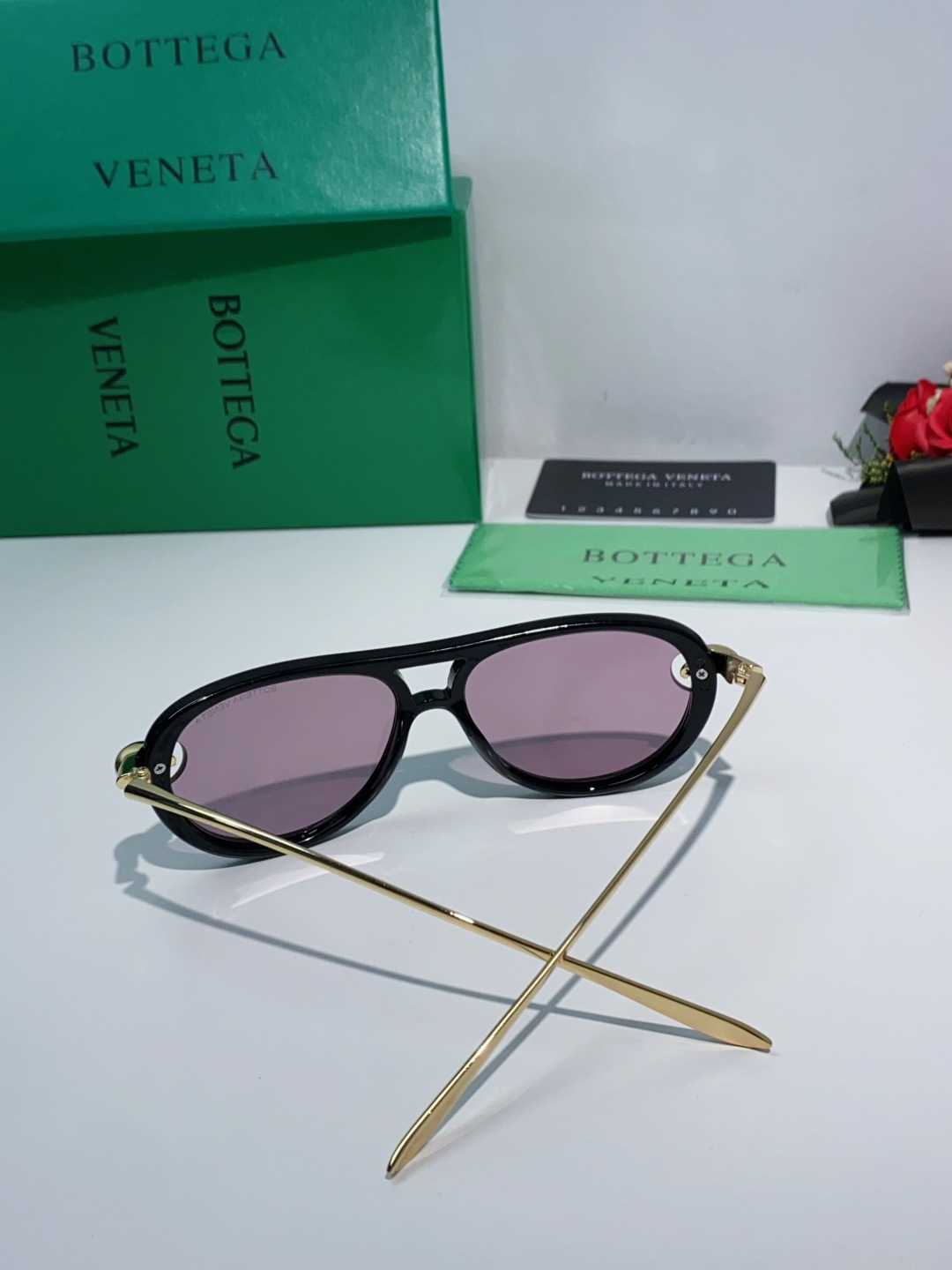 Bottega Veneta宝缇嘉 2025新款欧美复古小框双梁蛤蟆镜女潮圆脸显瘦朋克风太阳眼镜嘻哈蹦迪