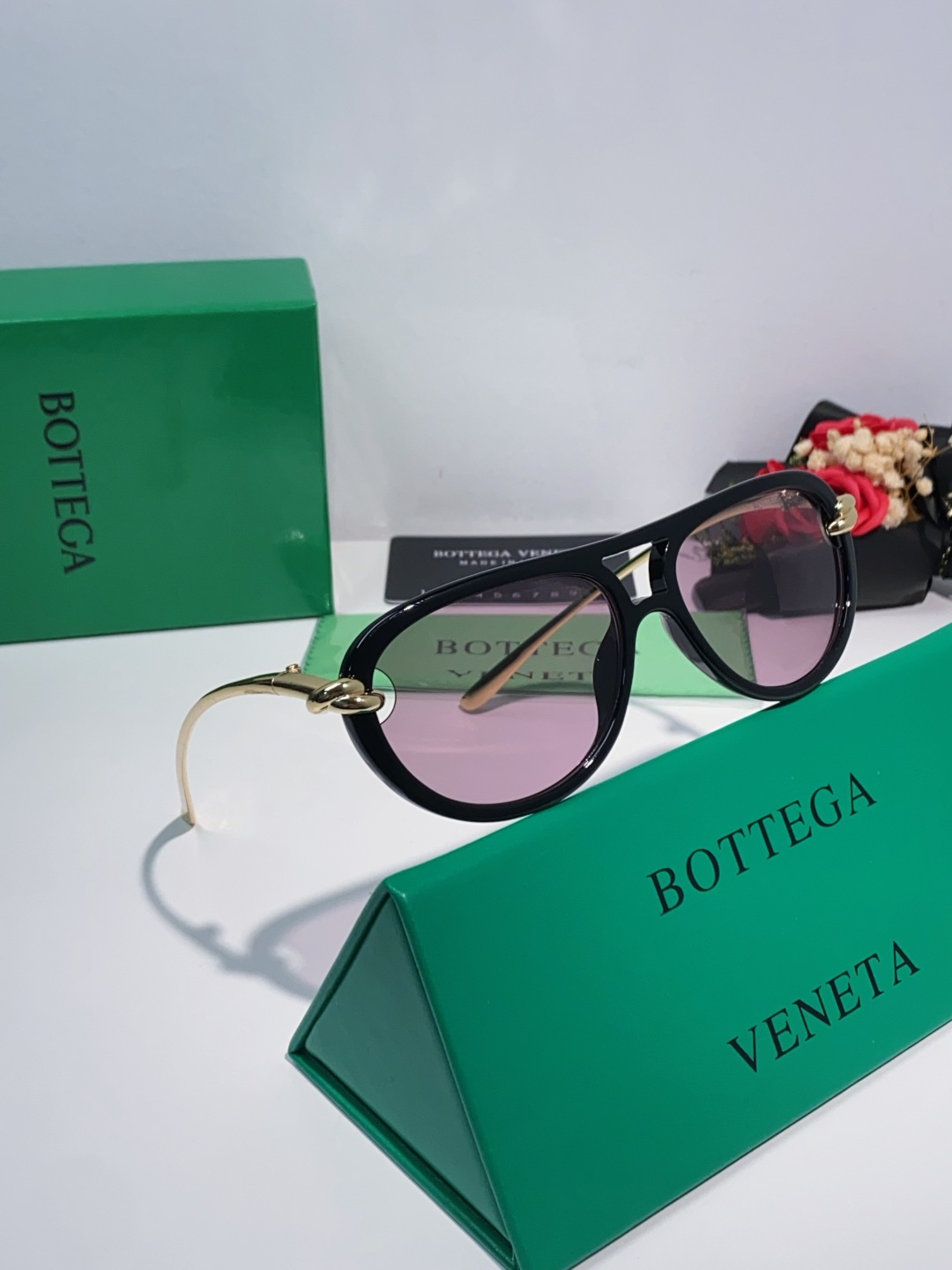 Bottega Veneta宝缇嘉 2025新款欧美复古小框双梁蛤蟆镜女潮圆脸显瘦朋克风太阳眼镜嘻哈蹦迪