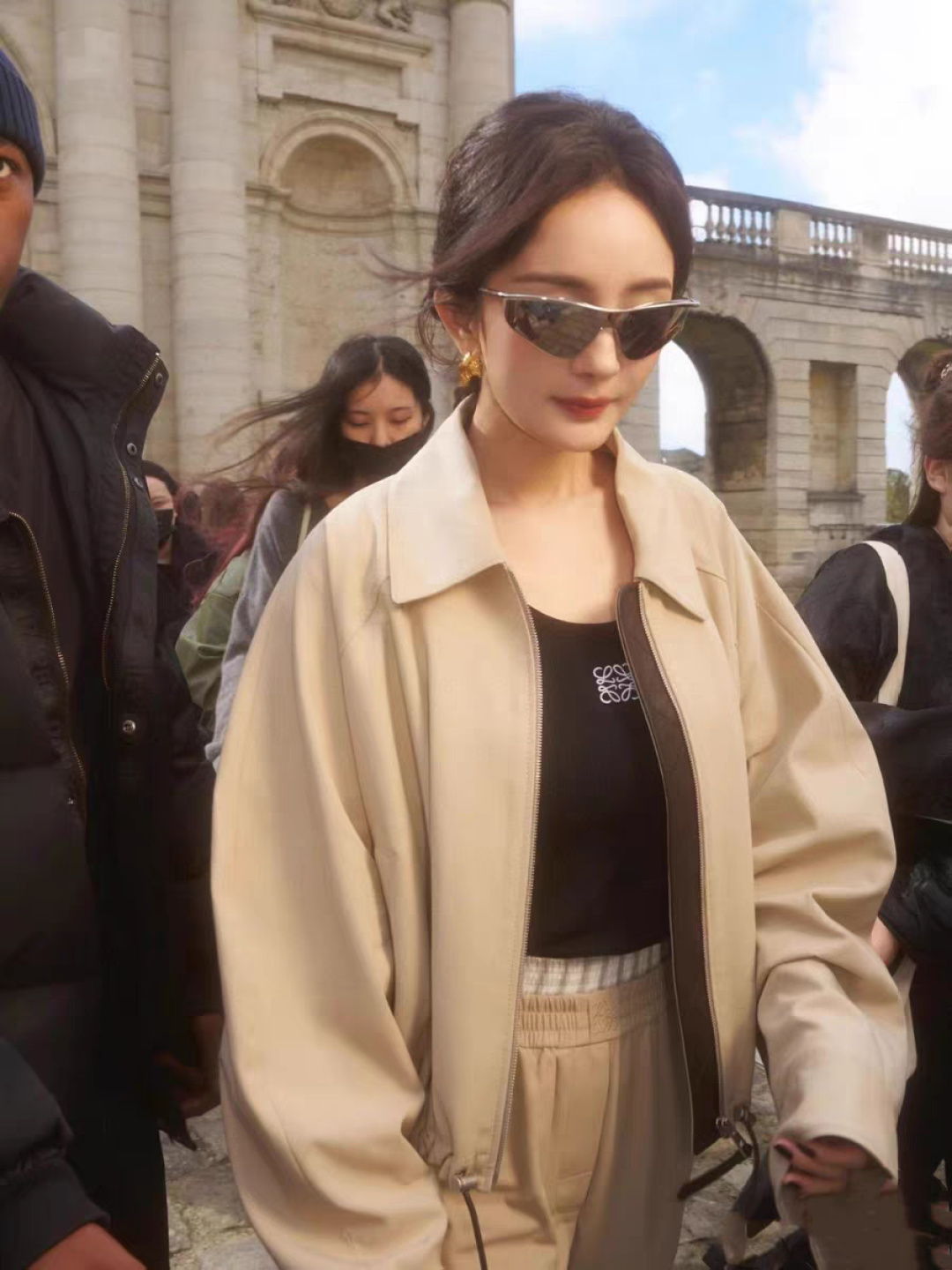 Loewe罗意威 杨幂同款复古猫眼墨镜欧美风时尚防紫外线太阳镜潮酷飒女士墨镜 LW40165U