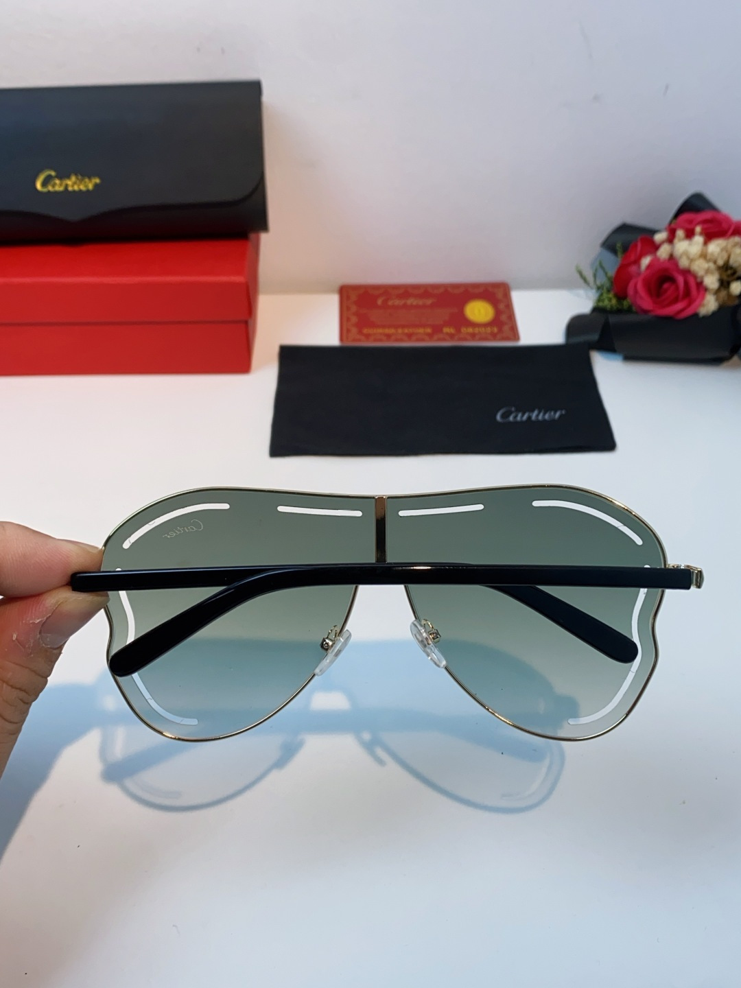 Cartier卡地亚 2025欧美新款连体大框蛤蟆镜镂空防晒太阳镜潮流网红辣妹个性墨镜 Y2K