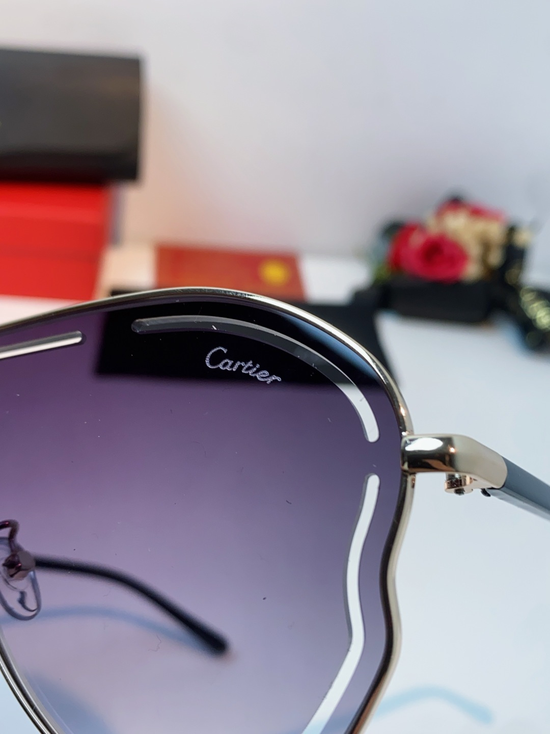 Cartier卡地亚 2025欧美新款连体大框蛤蟆镜镂空防晒太阳镜潮流网红辣妹个性墨镜 Y2K