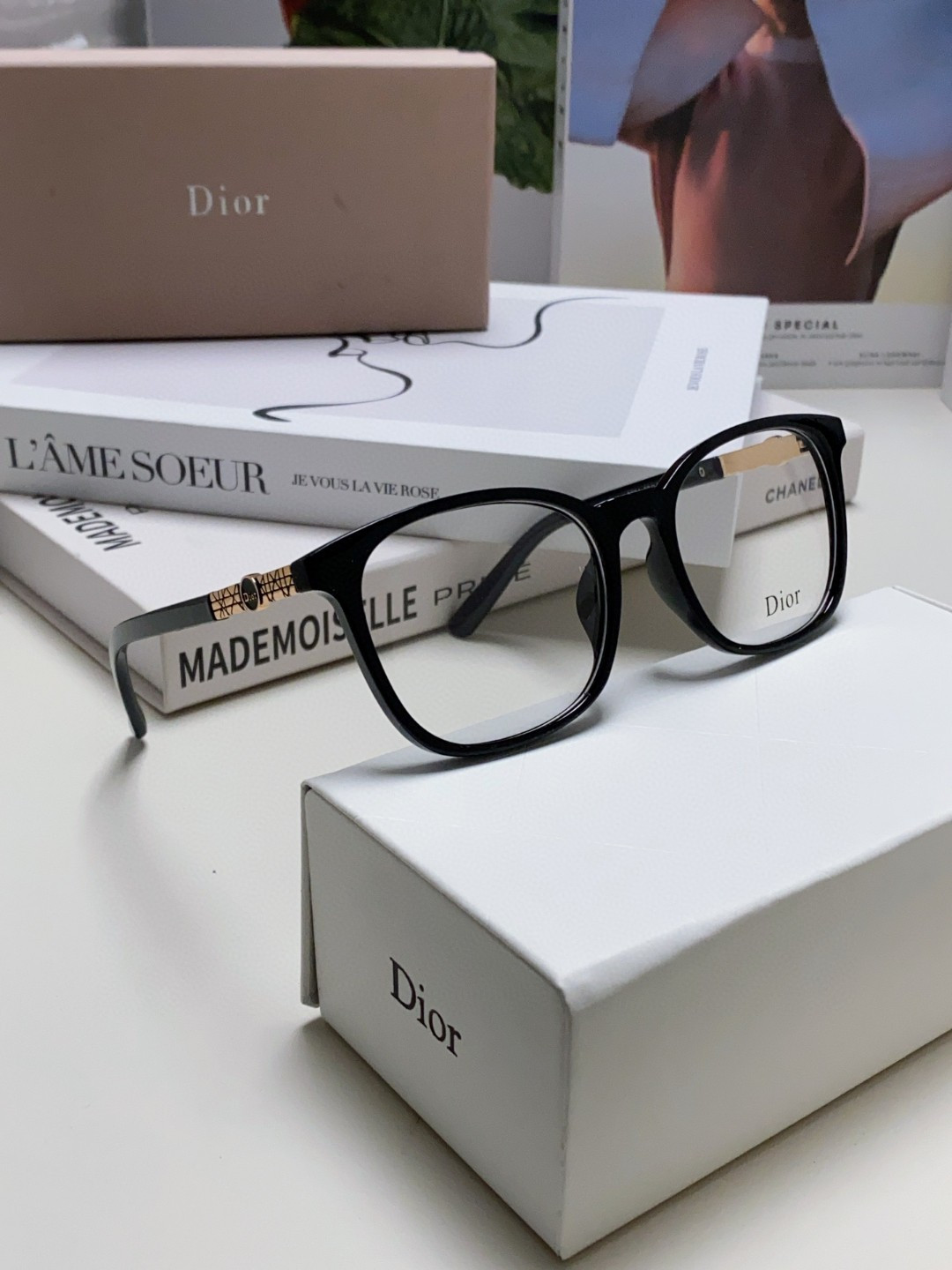 Dior迪奥 2025新款方框复古文艺男女近视眼镜框架平光 光学镜片