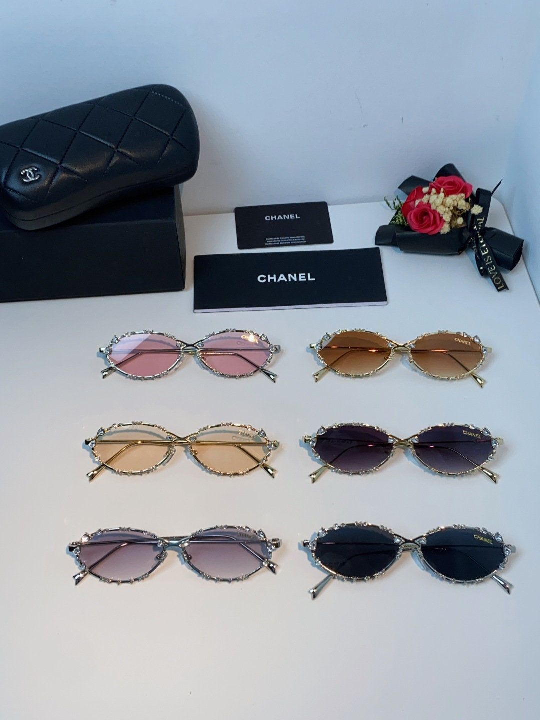 Chanel香奈儿 2025韩版新款时尚镶钻蝴蝶结纯欲风高智猫眼网红女素颜Y2K软妹眼镜框