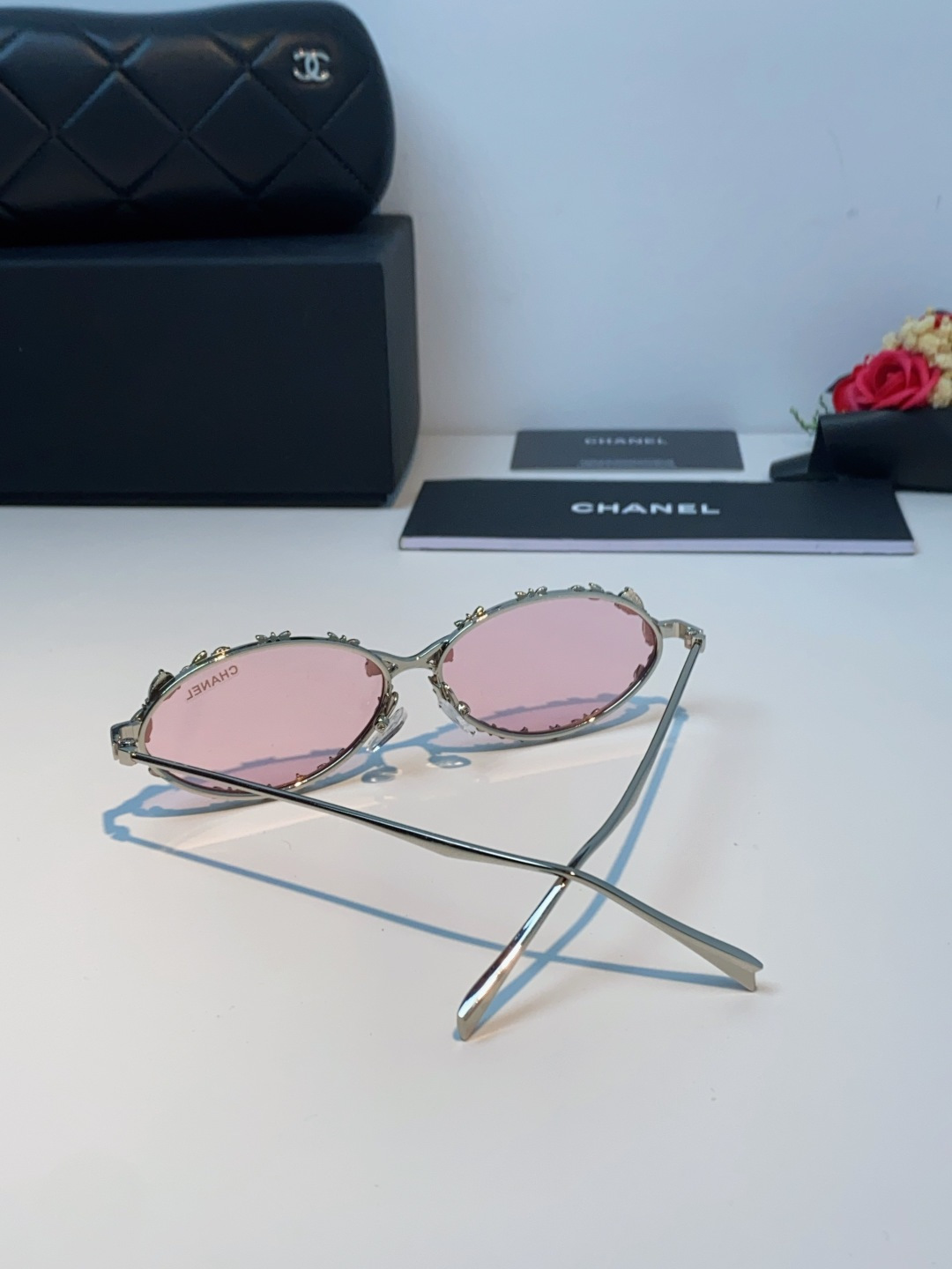 Chanel香奈儿 2025韩版新款时尚镶钻蝴蝶结纯欲风高智猫眼网红女素颜Y2K软妹眼镜框