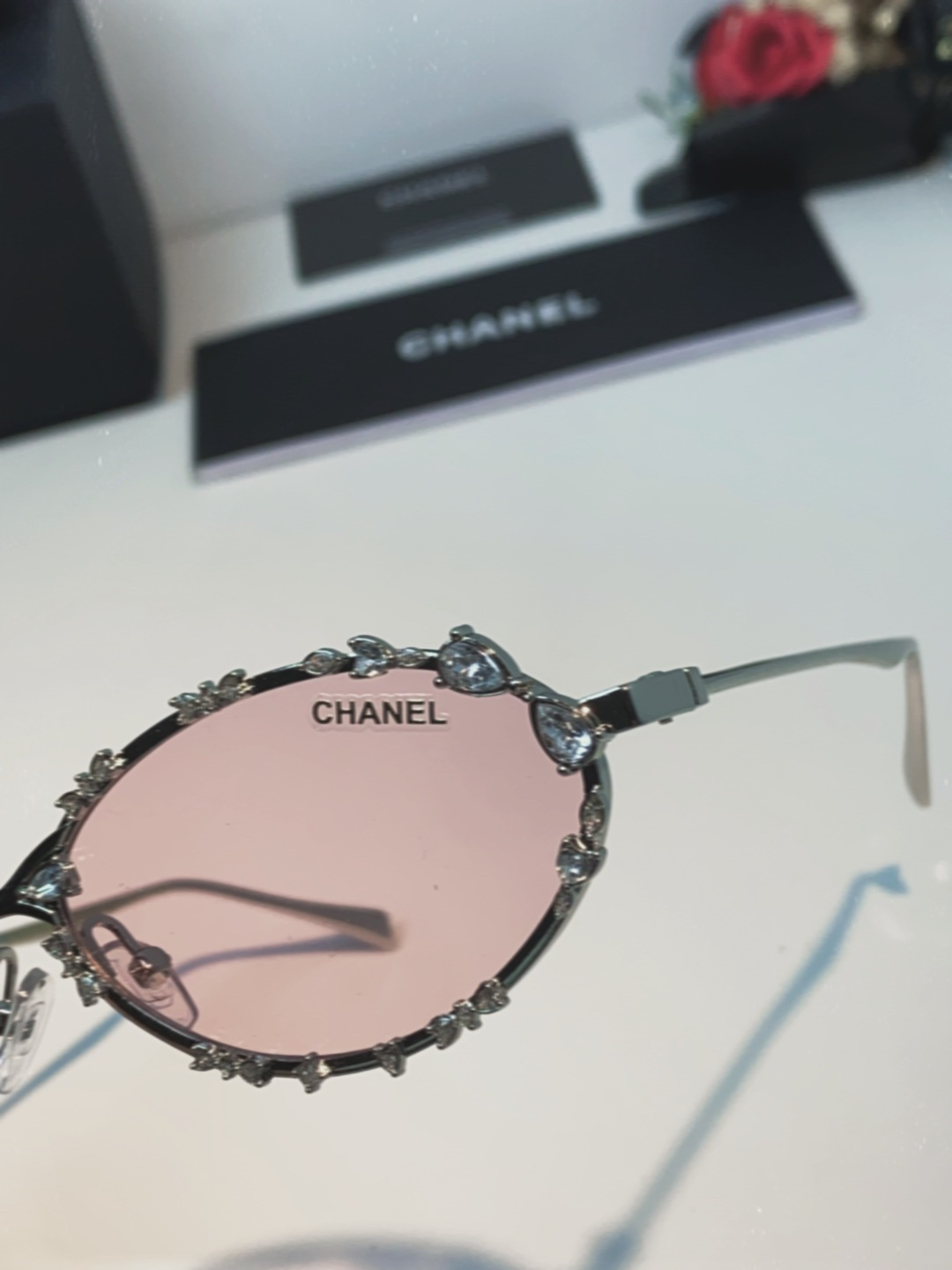 Chanel香奈儿 2025韩版新款时尚镶钻蝴蝶结纯欲风高智猫眼网红女素颜Y2K软妹眼镜框