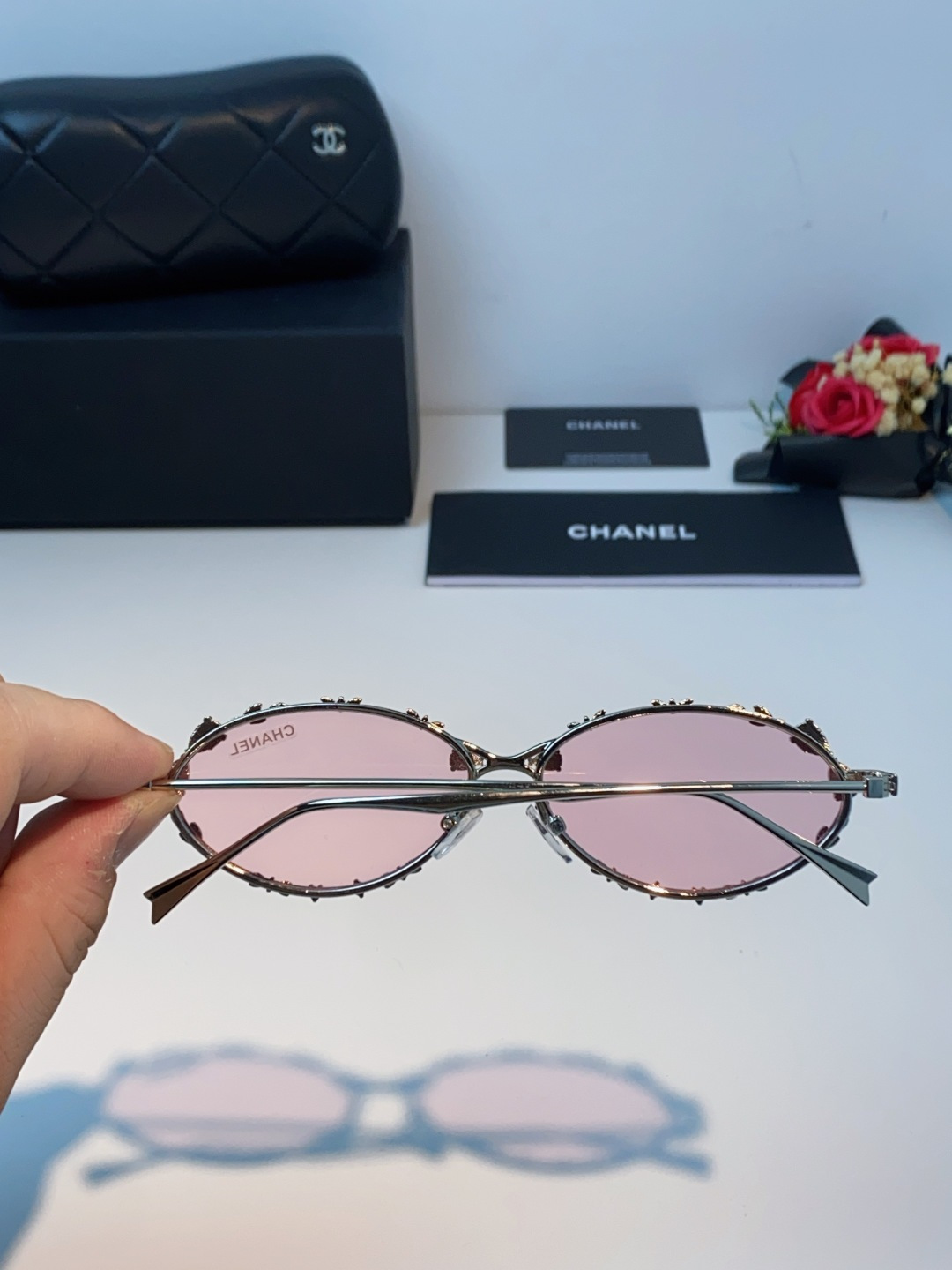 Chanel香奈儿 2025韩版新款时尚镶钻蝴蝶结纯欲风高智猫眼网红女素颜Y2K软妹眼镜框