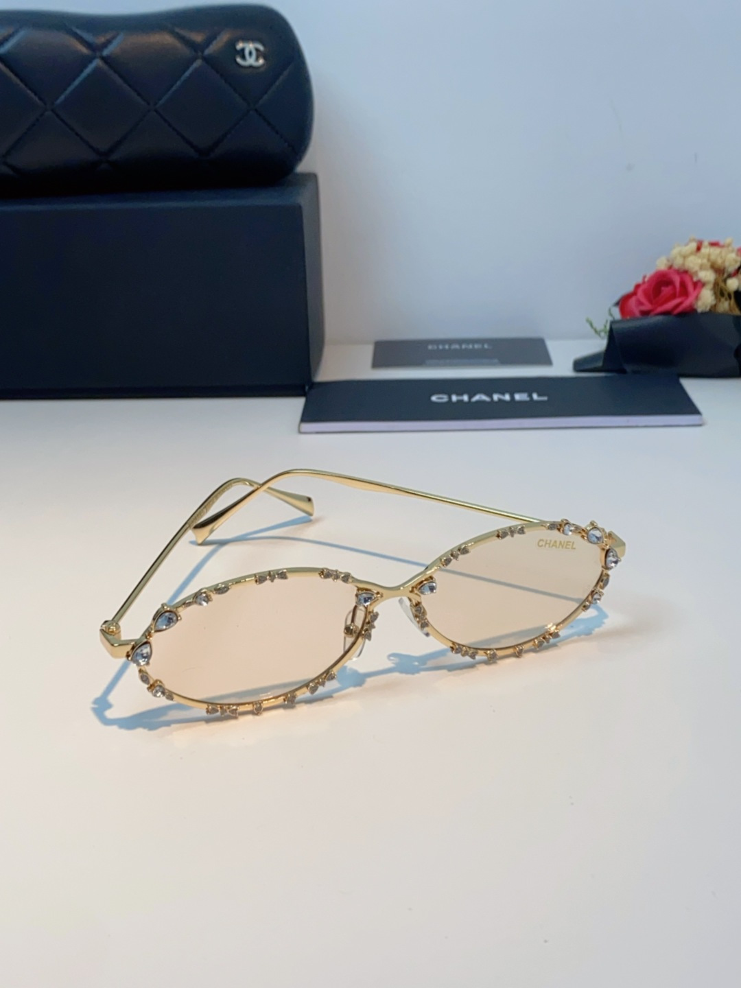 Chanel香奈儿 2025韩版新款时尚镶钻蝴蝶结纯欲风高智猫眼网红女素颜Y2K软妹眼镜框