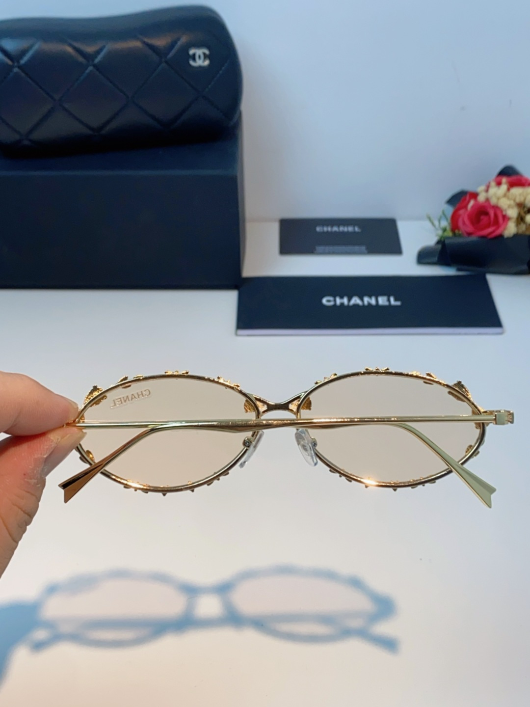 Chanel香奈儿 2025韩版新款时尚镶钻蝴蝶结纯欲风高智猫眼网红女素颜Y2K软妹眼镜框