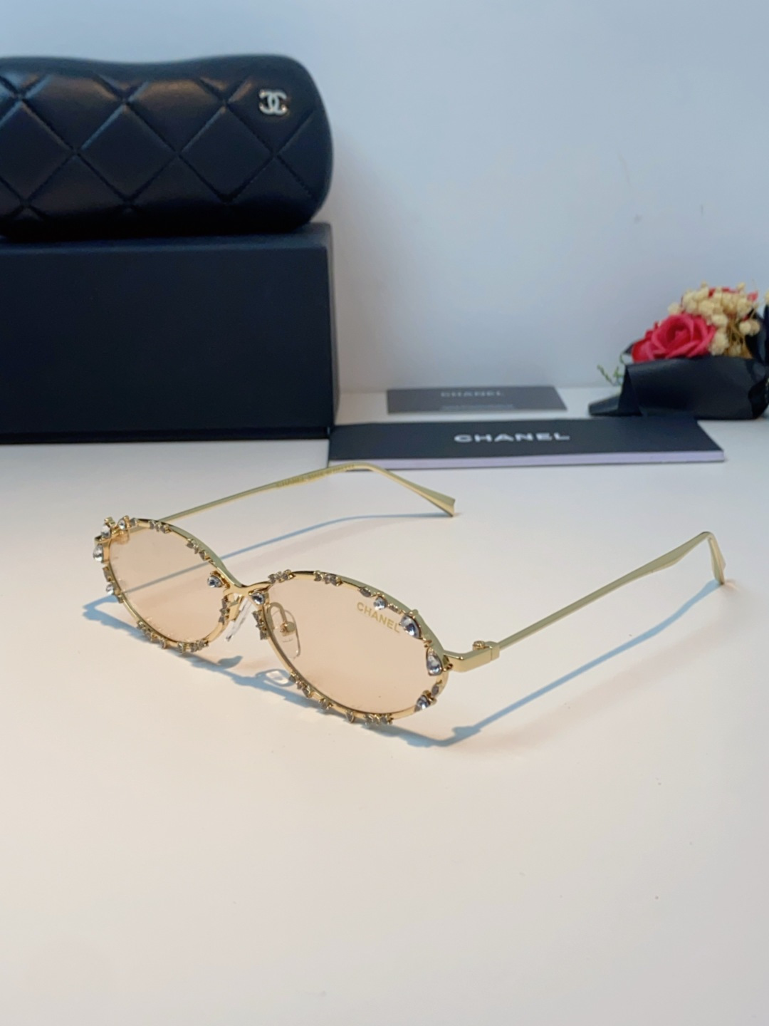 Chanel香奈儿 2025韩版新款时尚镶钻蝴蝶结纯欲风高智猫眼网红女素颜Y2K软妹眼镜框