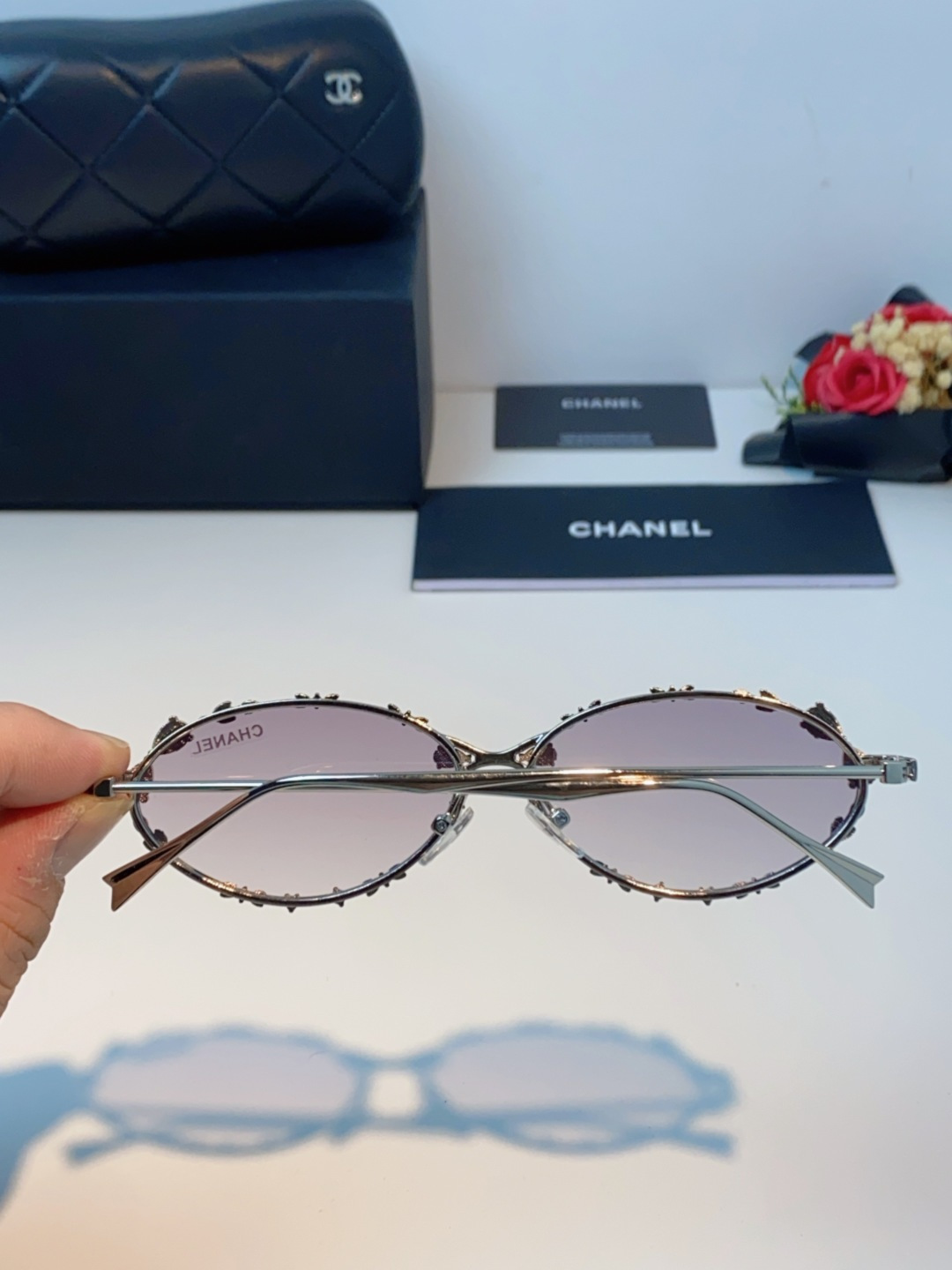 Chanel香奈儿 2025韩版新款时尚镶钻蝴蝶结纯欲风高智猫眼网红女素颜Y2K软妹眼镜框