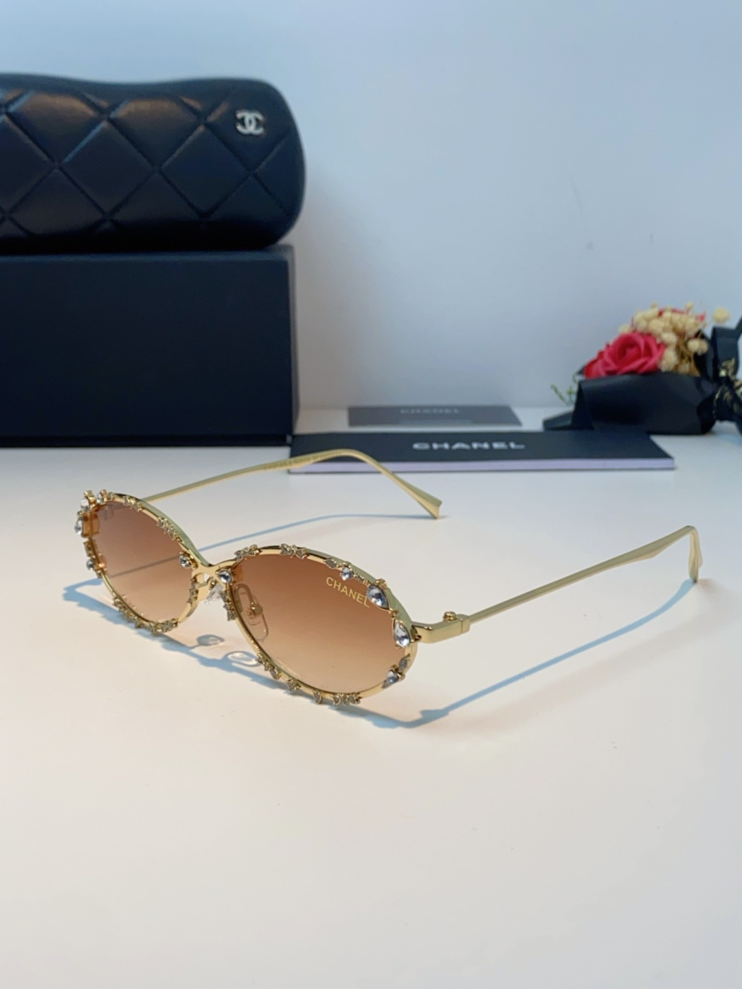 Chanel香奈儿 2025韩版新款时尚镶钻蝴蝶结纯欲风高智猫眼网红女素颜Y2K软妹眼镜框