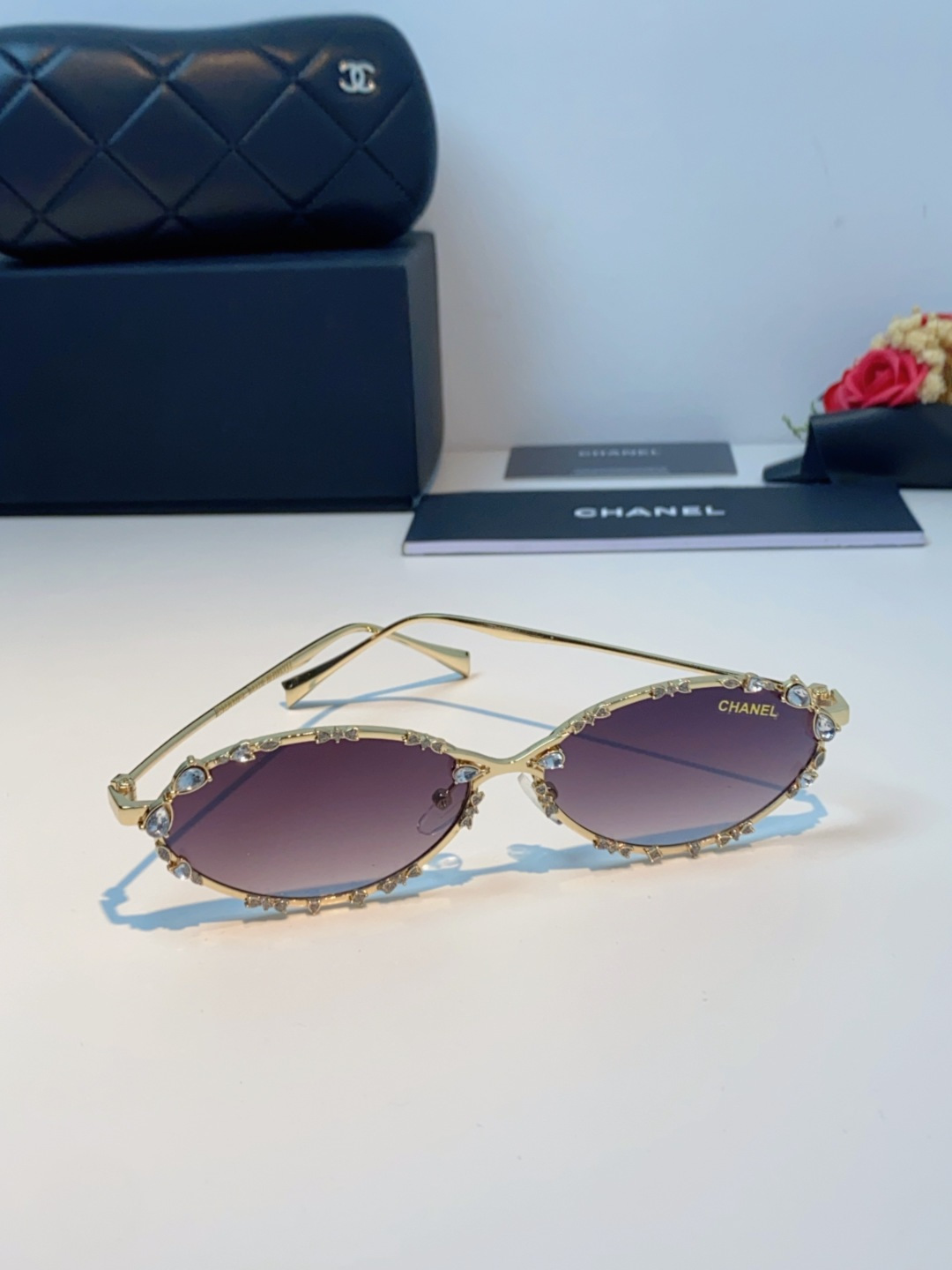 Chanel香奈儿 2025韩版新款时尚镶钻蝴蝶结纯欲风高智猫眼网红女素颜Y2K软妹眼镜框