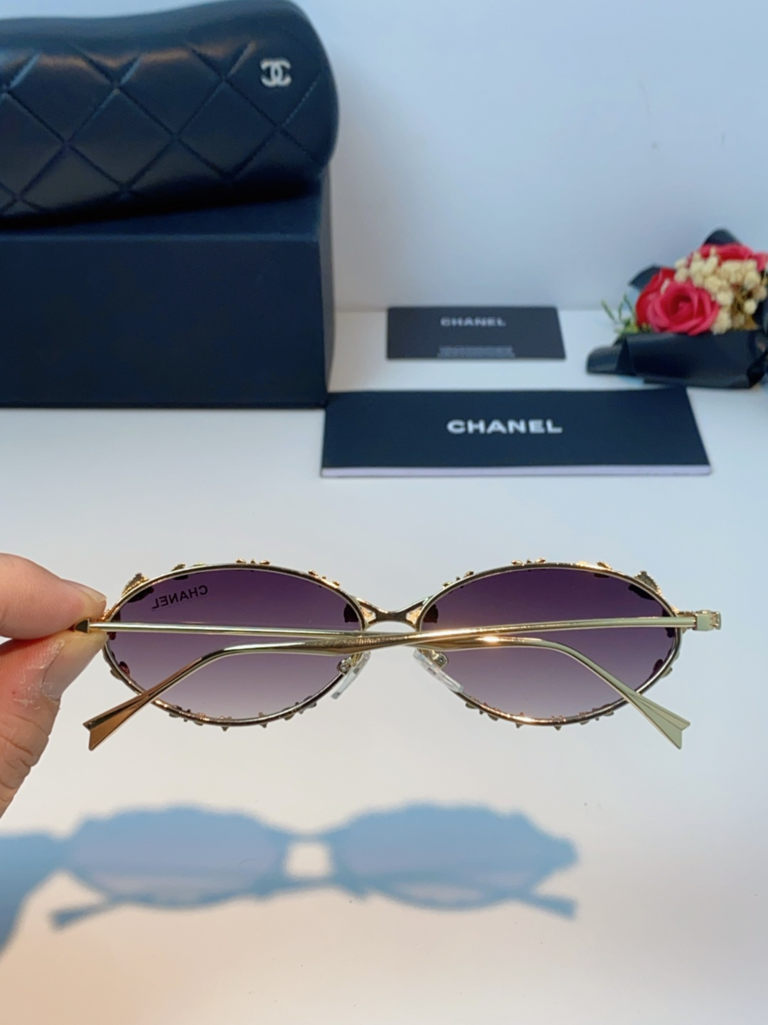 Chanel香奈儿 2025韩版新款时尚镶钻蝴蝶结纯欲风高智猫眼网红女素颜Y2K软妹眼镜框