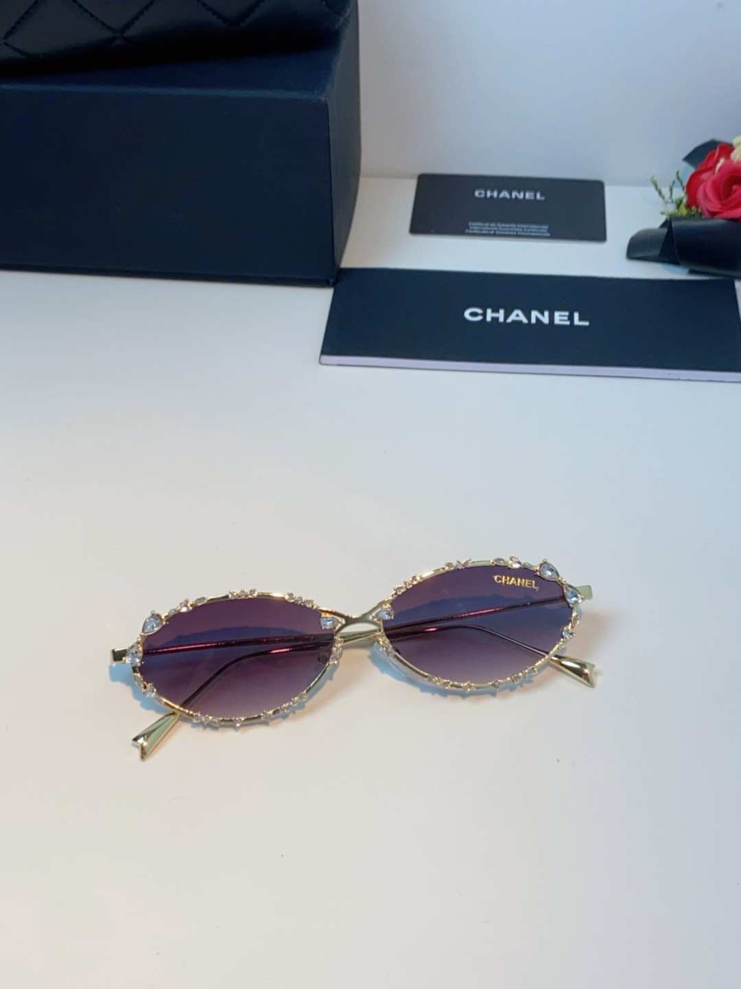 Chanel香奈儿 2025韩版新款时尚镶钻蝴蝶结纯欲风高智猫眼网红女素颜Y2K软妹眼镜框