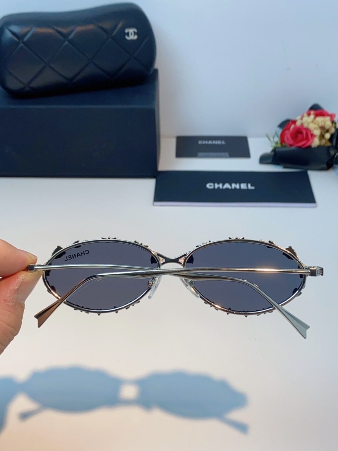 Chanel香奈儿 2025韩版新款时尚镶钻蝴蝶结纯欲风高智猫眼网红女素颜Y2K软妹眼镜框