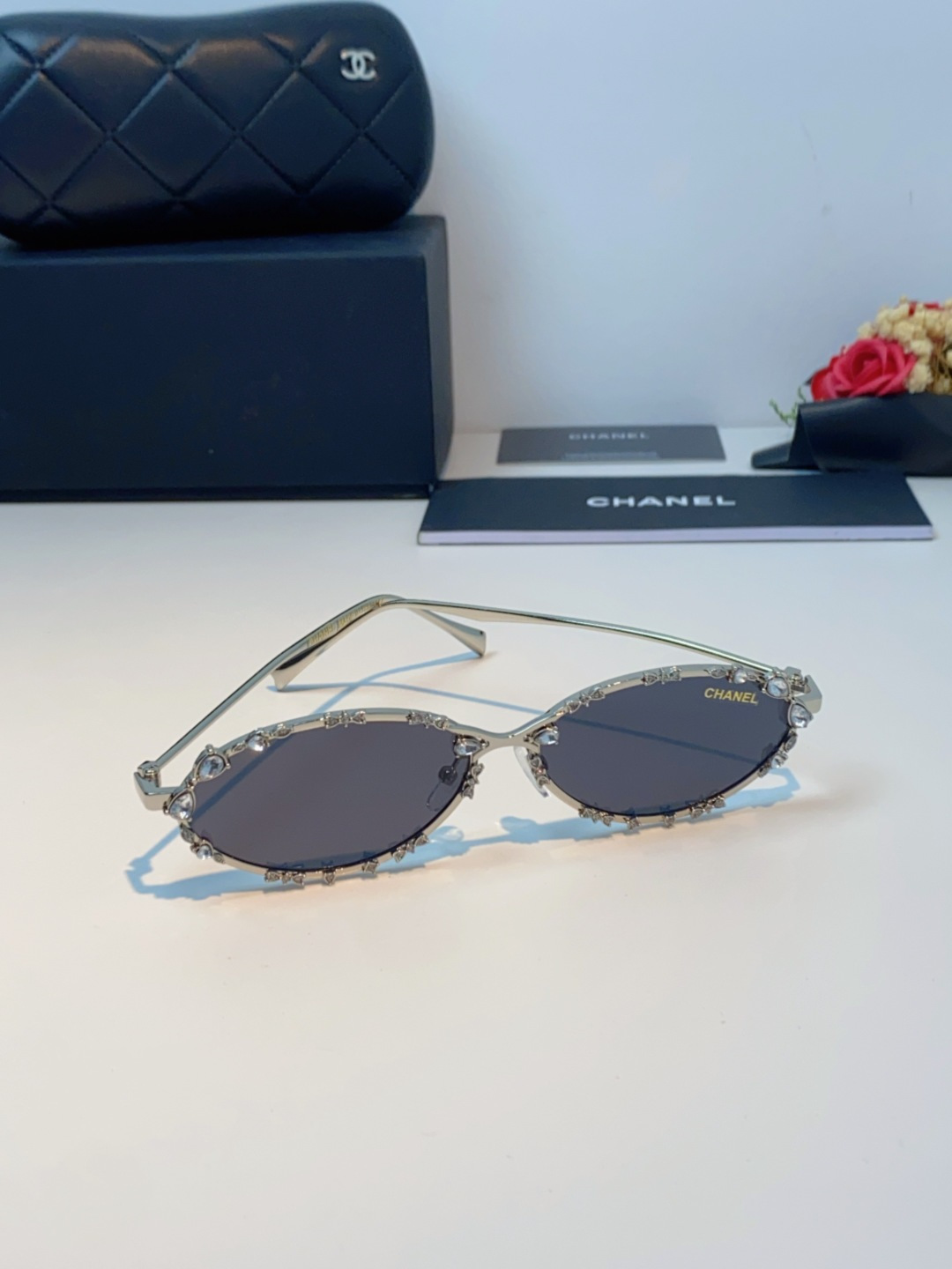 Chanel香奈儿 2025韩版新款时尚镶钻蝴蝶结纯欲风高智猫眼网红女素颜Y2K软妹眼镜框