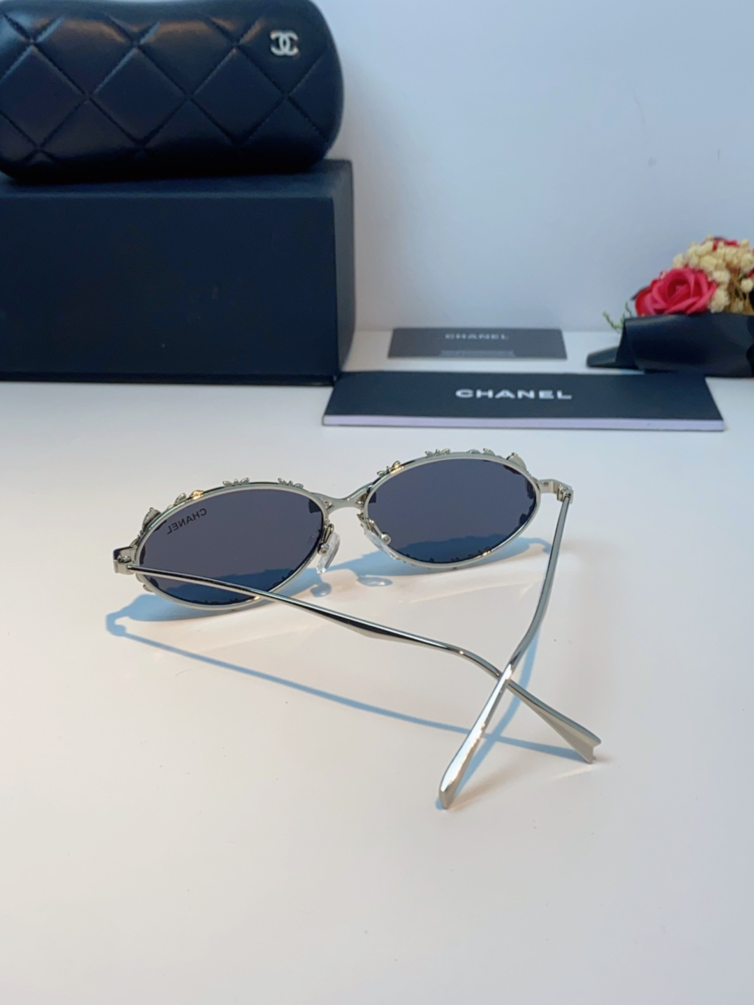 Chanel香奈儿 2025韩版新款时尚镶钻蝴蝶结纯欲风高智猫眼网红女素颜Y2K软妹眼镜框