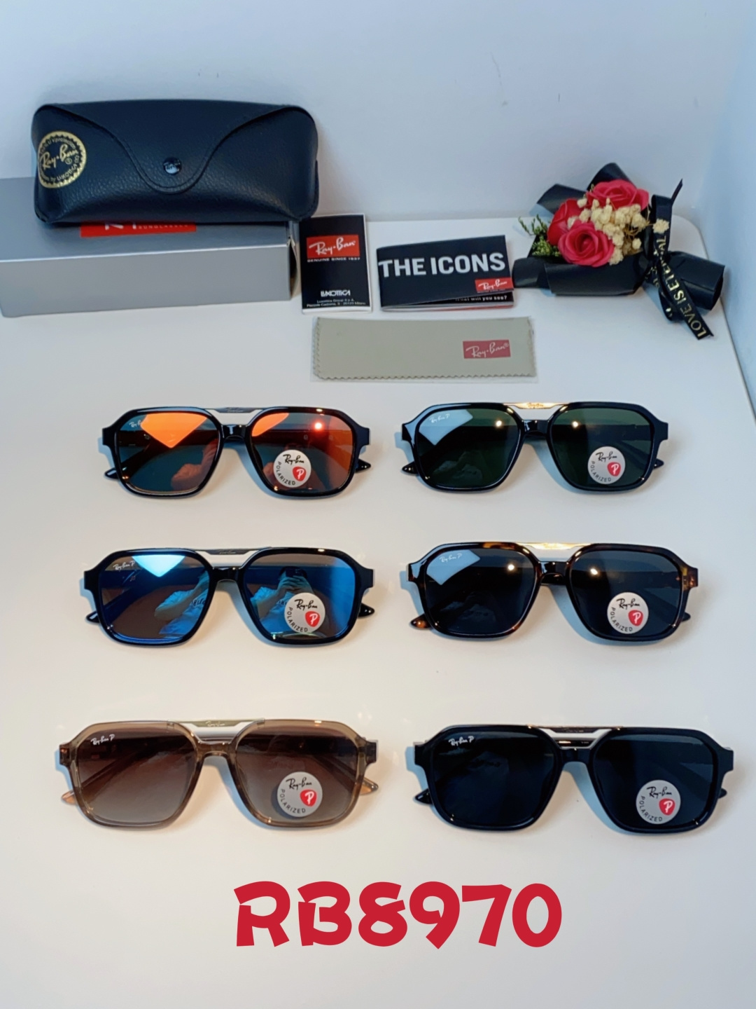 RayBan雷朋 2025新款男女复古夜视偏光太阳镜女韩版ins时尚方形墨镜开车遮阳防紫外线 RB897