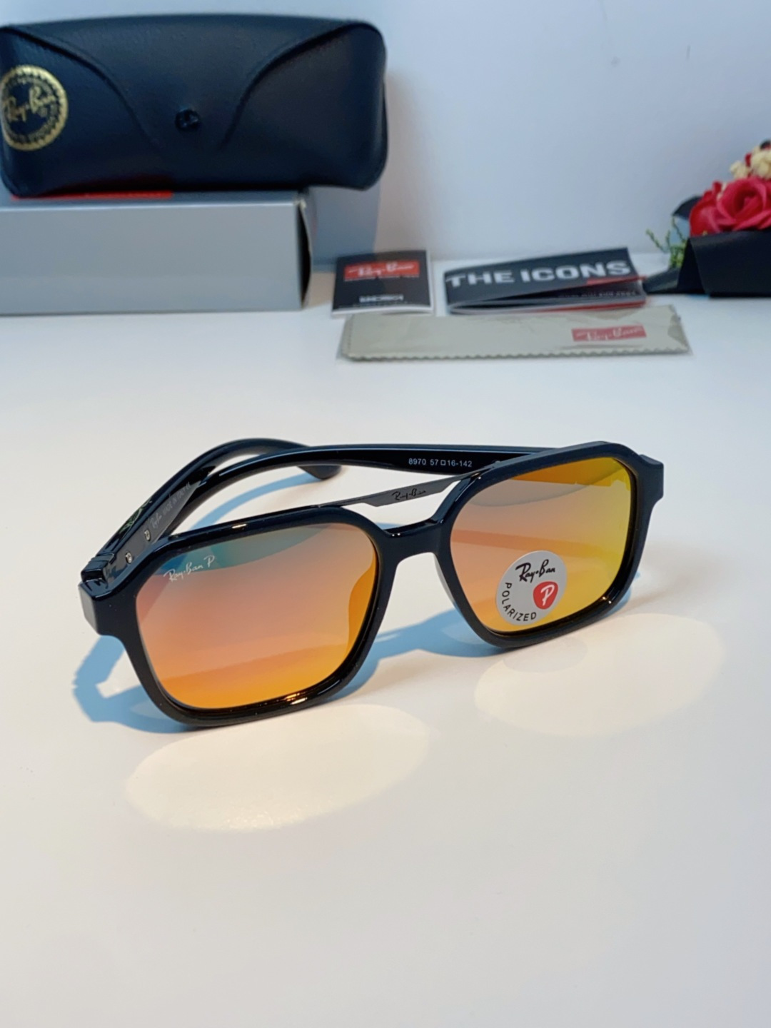 RayBan雷朋 2025新款男女复古夜视偏光太阳镜女韩版ins时尚方形墨镜开车遮阳防紫外线 RB897