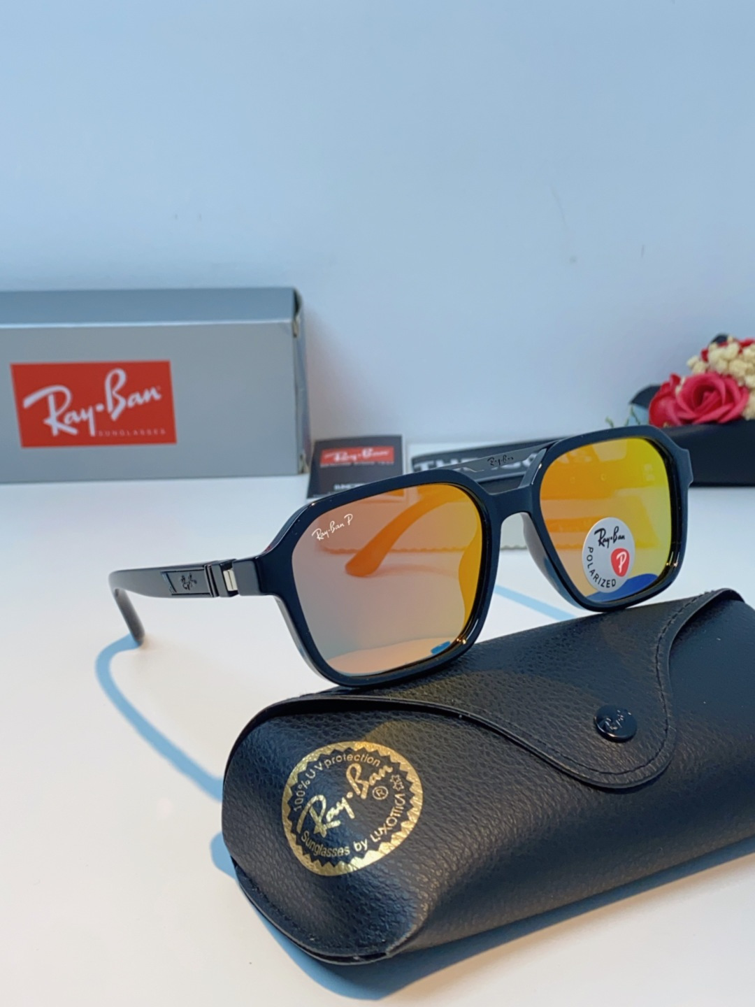 RayBan雷朋 2025新款男女复古夜视偏光太阳镜女韩版ins时尚方形墨镜开车遮阳防紫外线 RB897