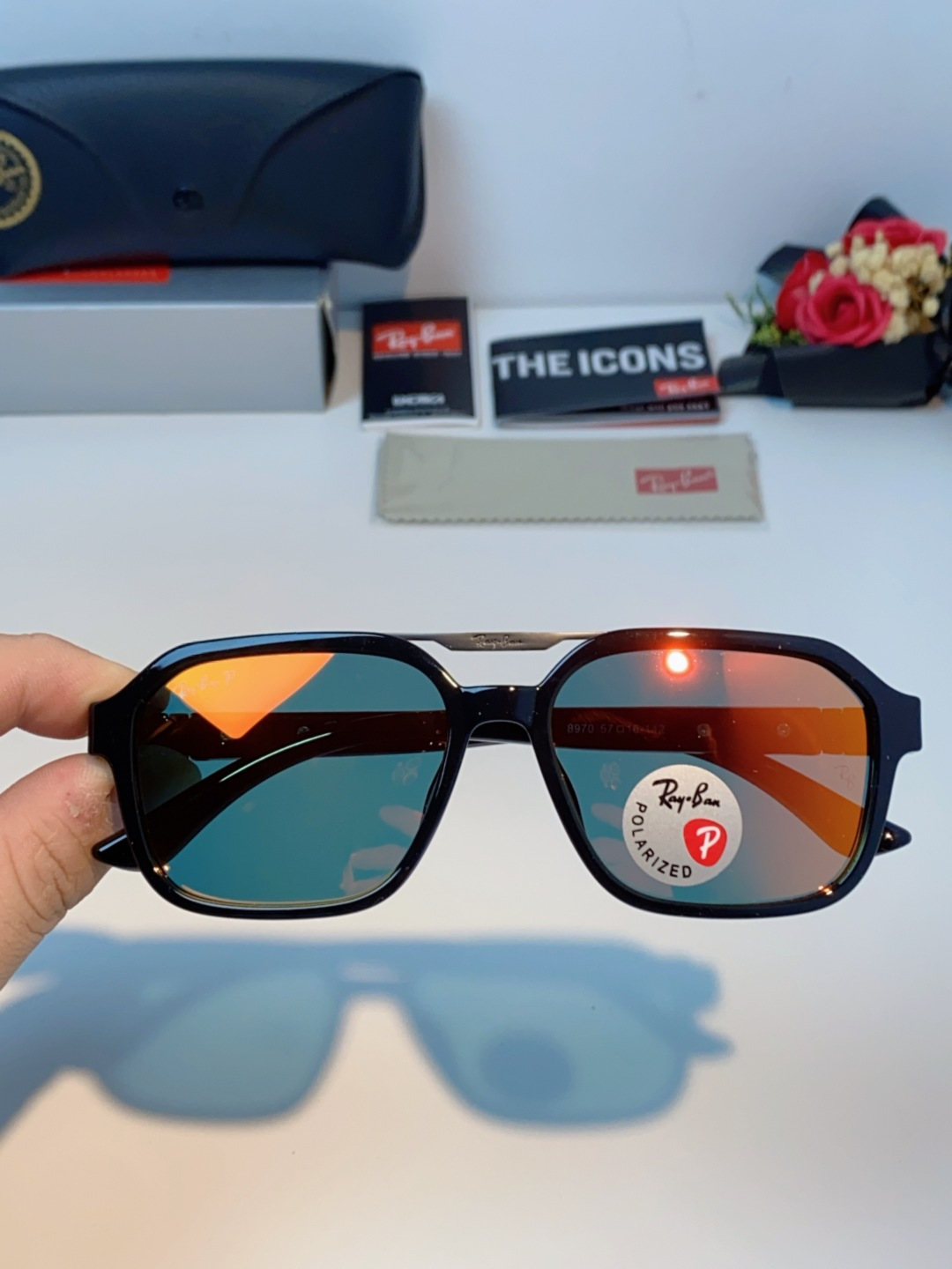 RayBan雷朋 2025新款男女复古夜视偏光太阳镜女韩版ins时尚方形墨镜开车遮阳防紫外线 RB897