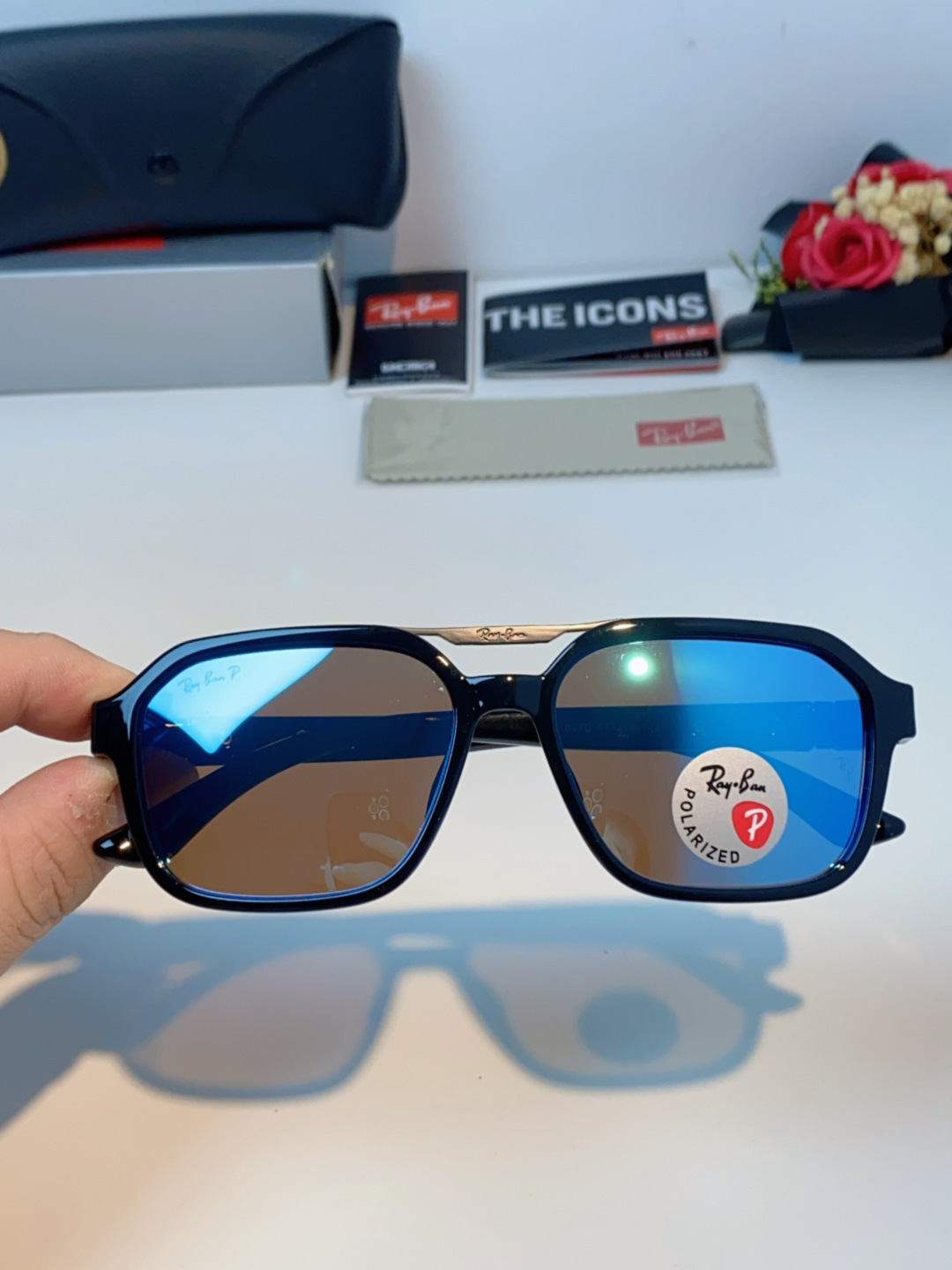 RayBan雷朋 2025新款男女复古夜视偏光太阳镜女韩版ins时尚方形墨镜开车遮阳防紫外线 RB897