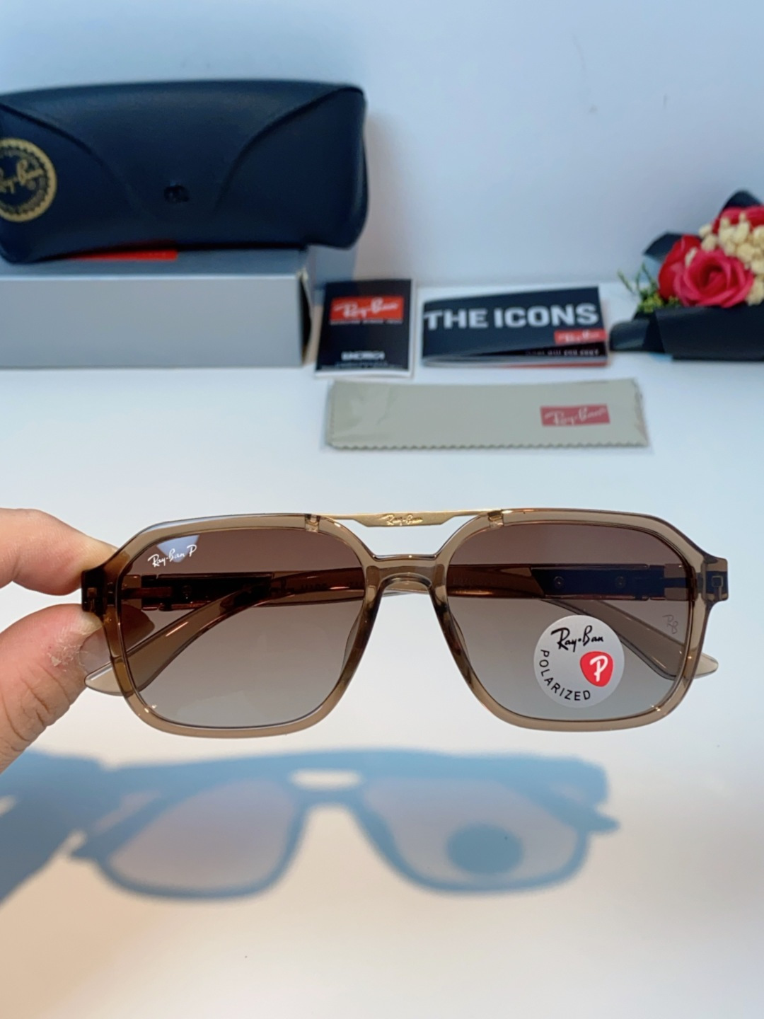 RayBan雷朋 2025新款男女复古夜视偏光太阳镜女韩版ins时尚方形墨镜开车遮阳防紫外线 RB897