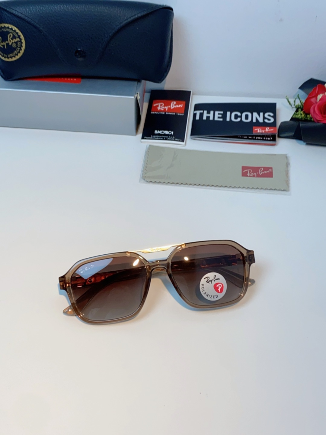 RayBan雷朋 2025新款男女复古夜视偏光太阳镜女韩版ins时尚方形墨镜开车遮阳防紫外线 RB897