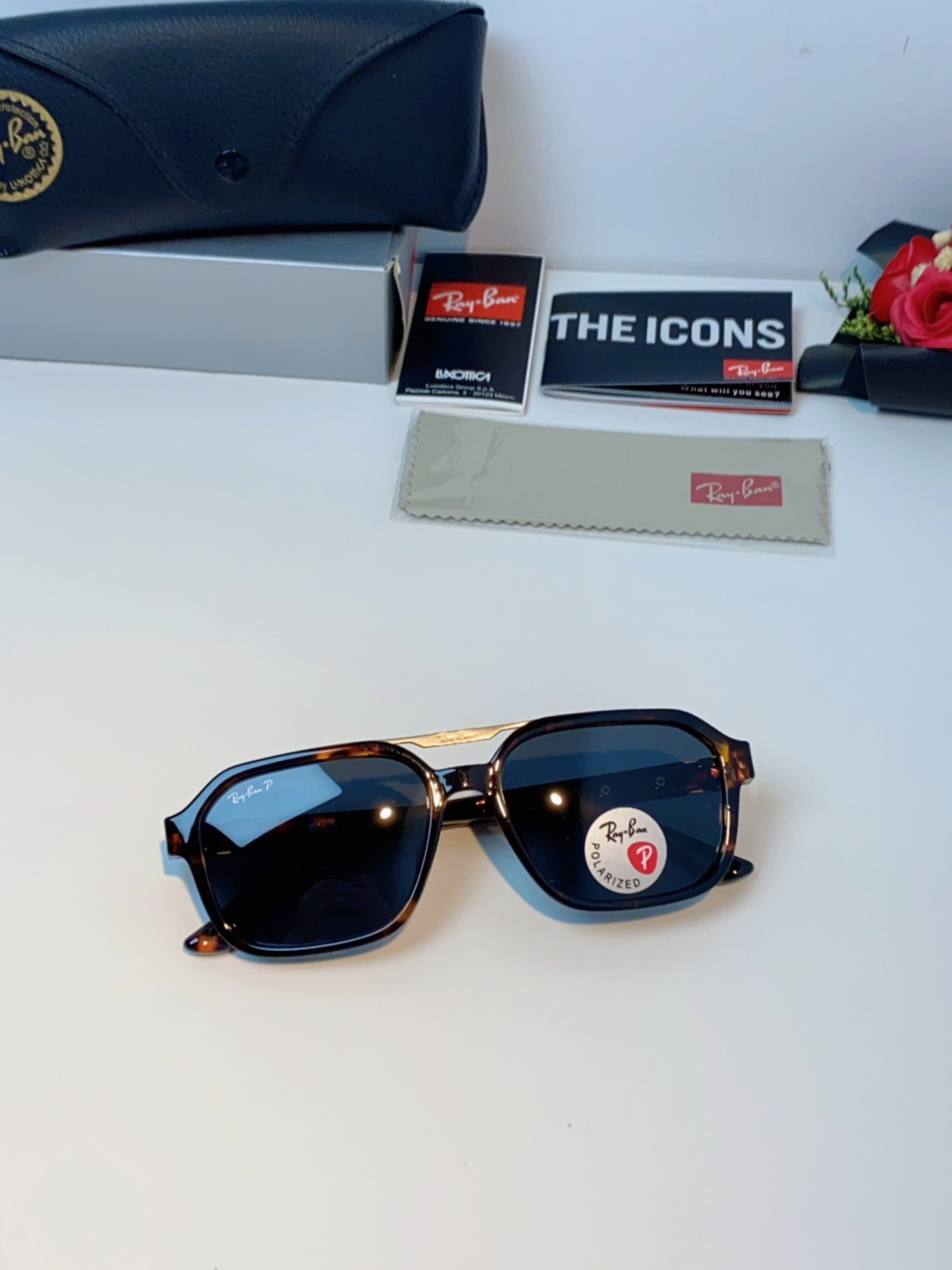 RayBan雷朋 2025新款男女复古夜视偏光太阳镜女韩版ins时尚方形墨镜开车遮阳防紫外线 RB897