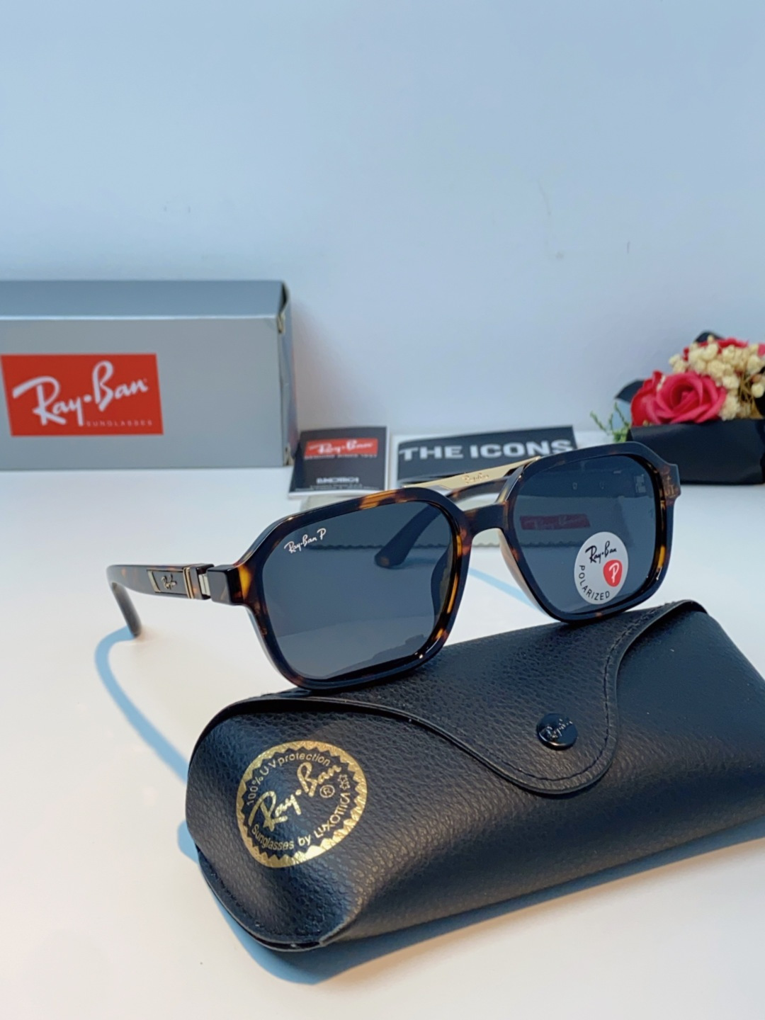 RayBan雷朋 2025新款男女复古夜视偏光太阳镜女韩版ins时尚方形墨镜开车遮阳防紫外线 RB897