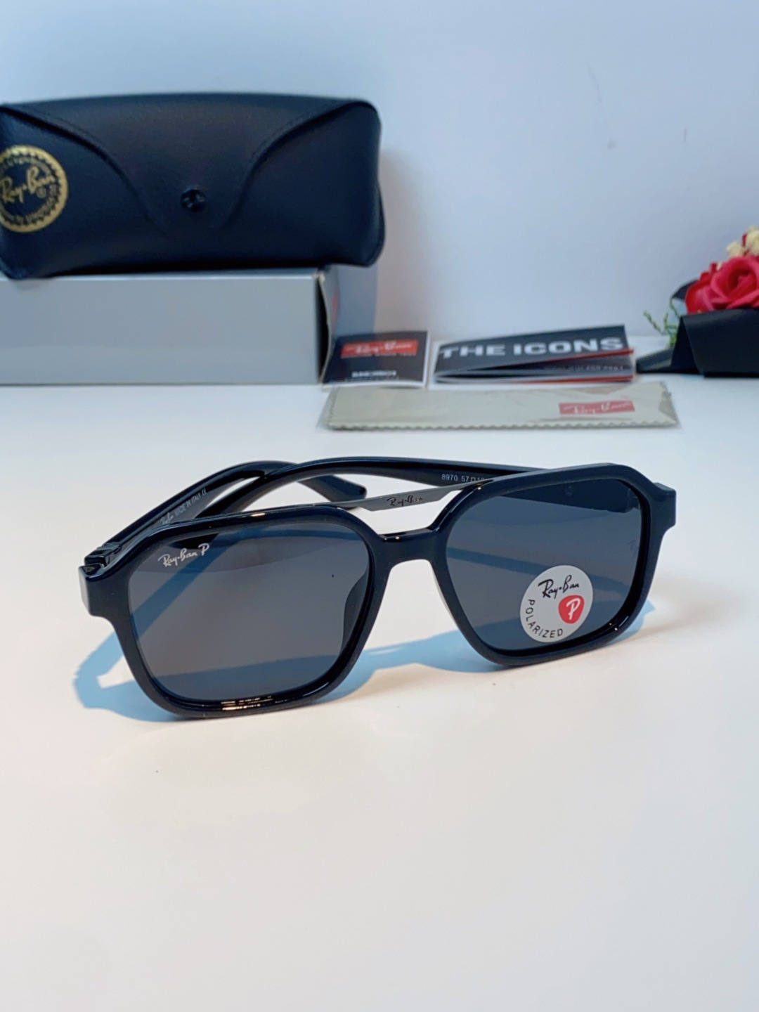 RayBan雷朋 2025新款男女复古夜视偏光太阳镜女韩版ins时尚方形墨镜开车遮阳防紫外线 RB897