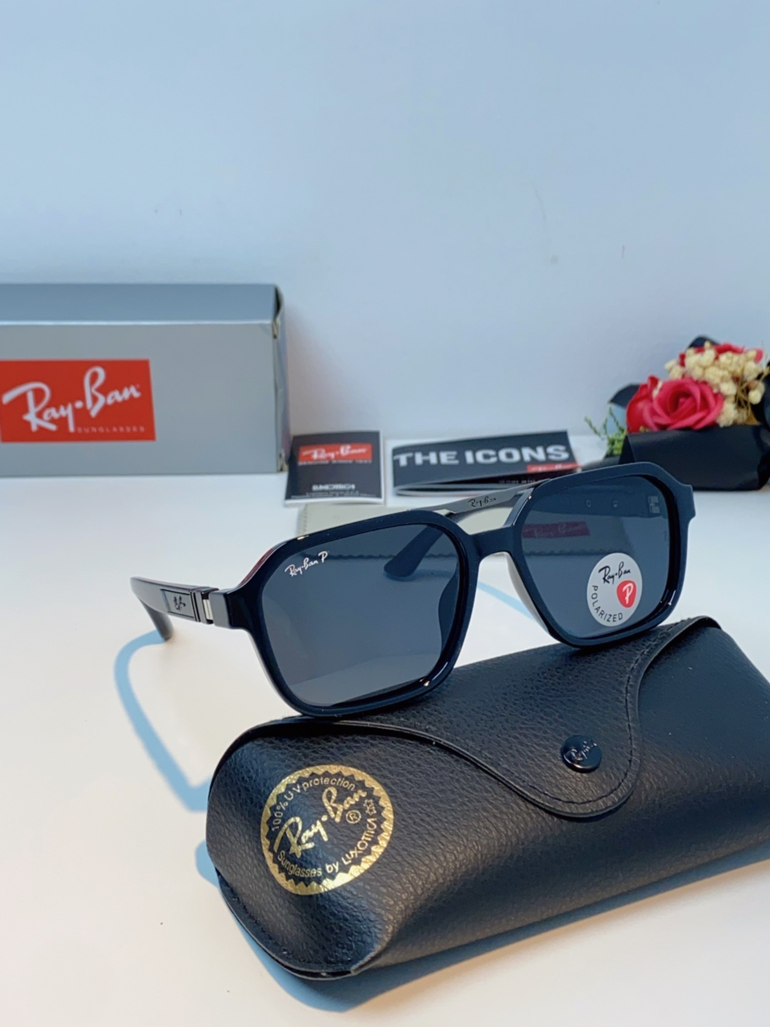 RayBan雷朋 2025新款男女复古夜视偏光太阳镜女韩版ins时尚方形墨镜开车遮阳防紫外线 RB897